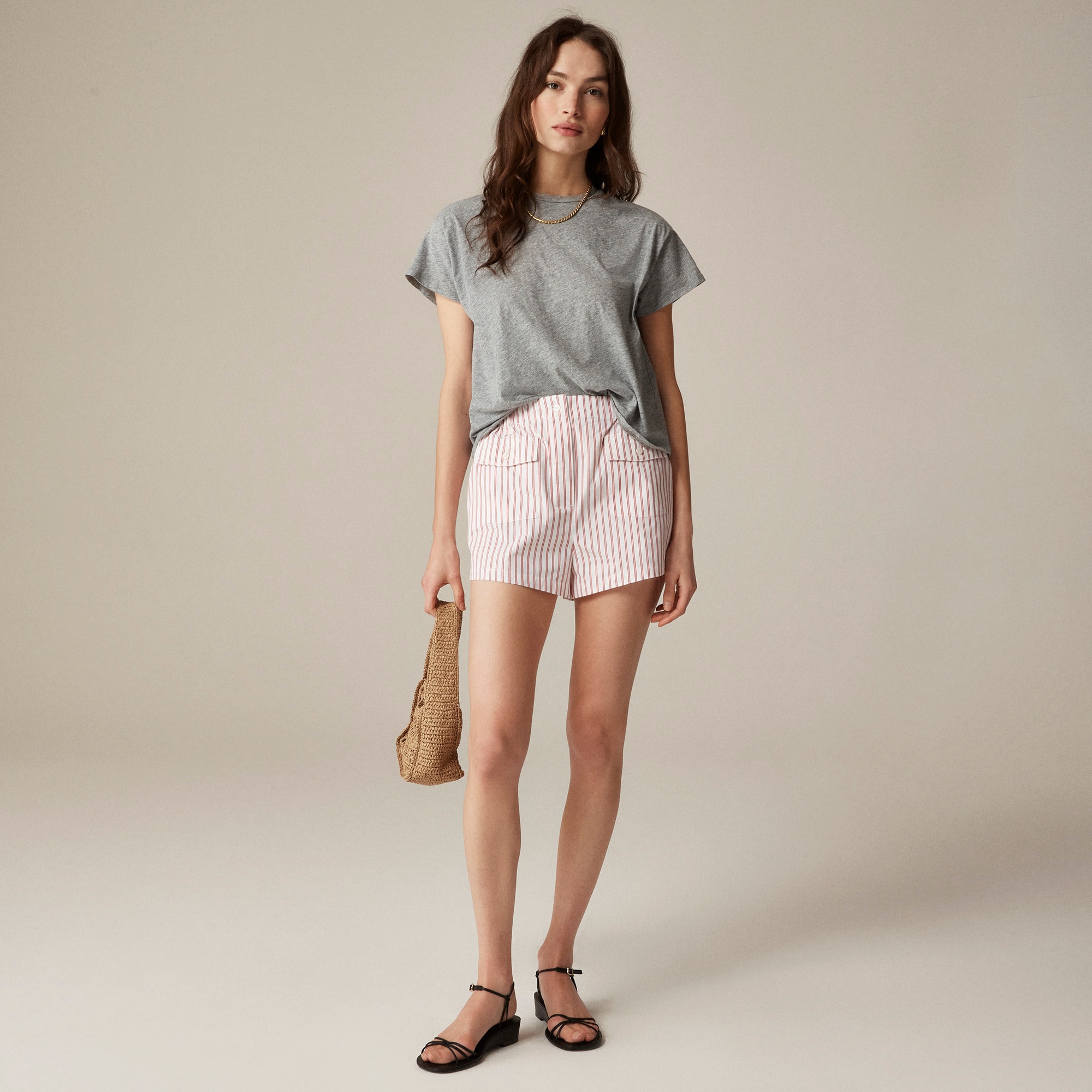 womens Feather jersey cropped T-shirt