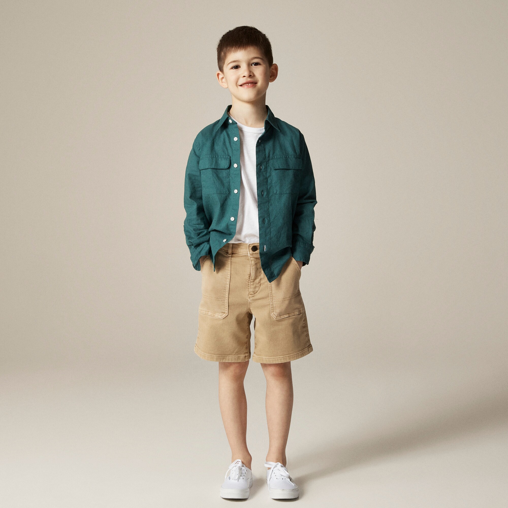  Kids' garment-dyed stretch jean short