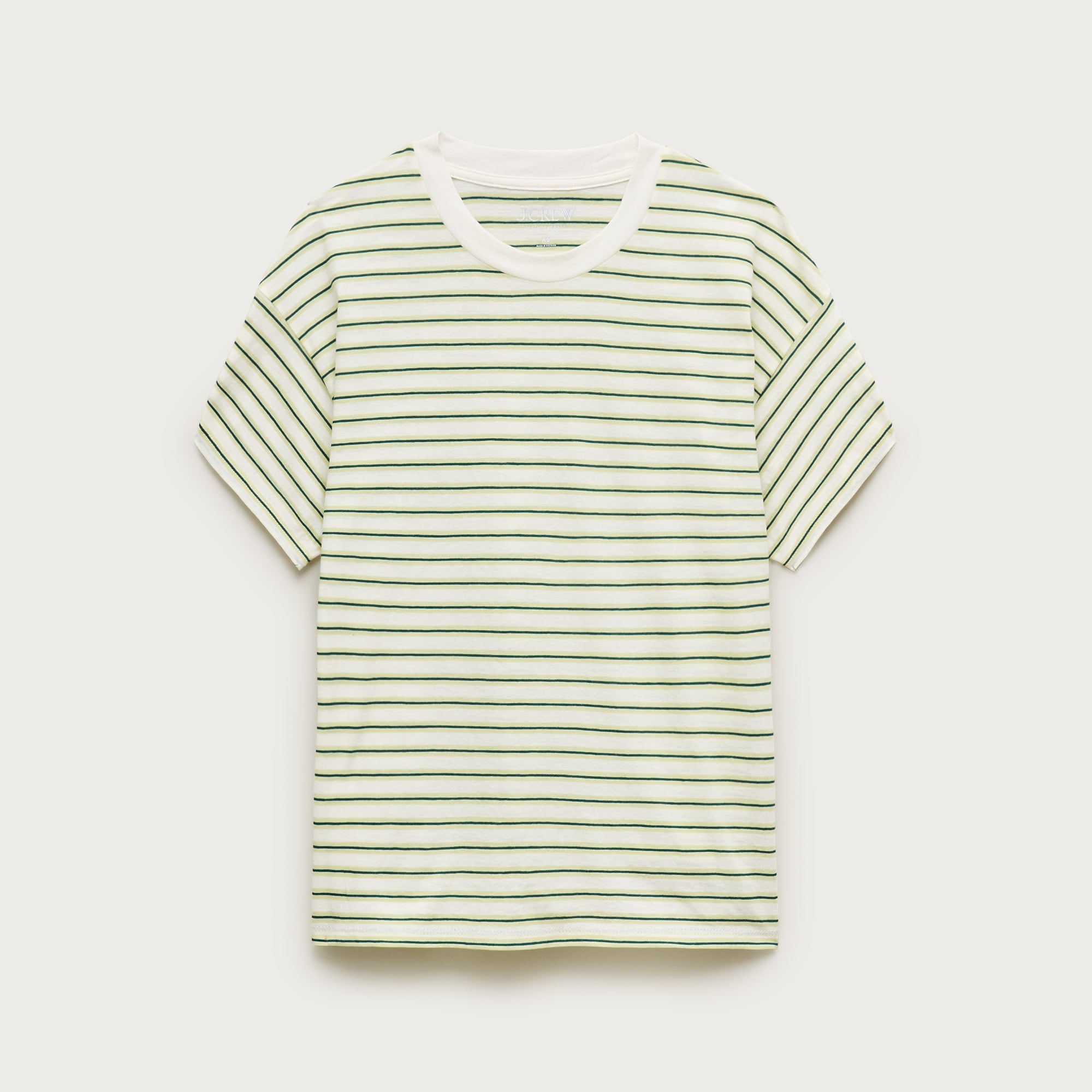 Feather jersey cropped T-shirt in stripe