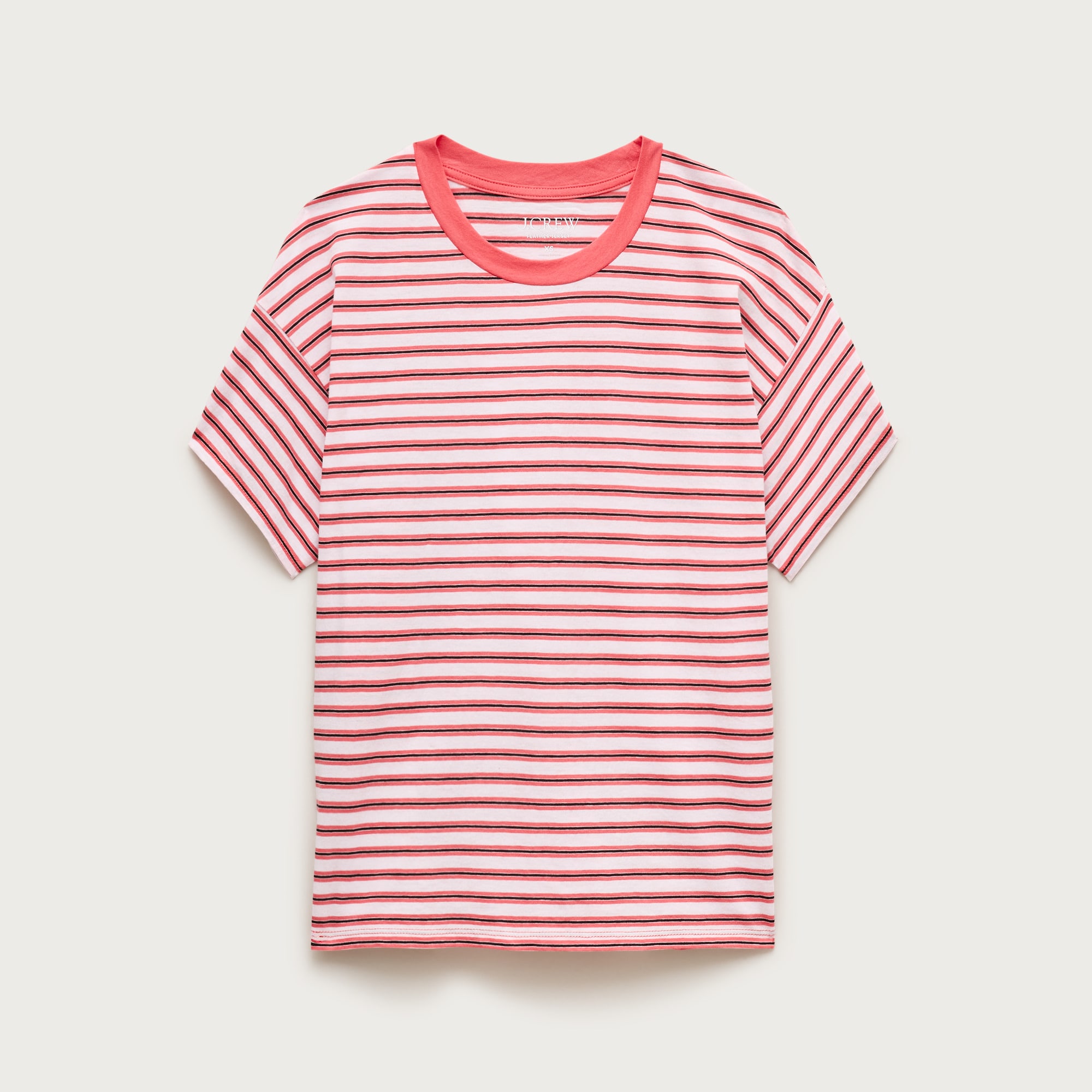 Feather Jersey Cropped T-shirt In Stripe For Women | J.Crew