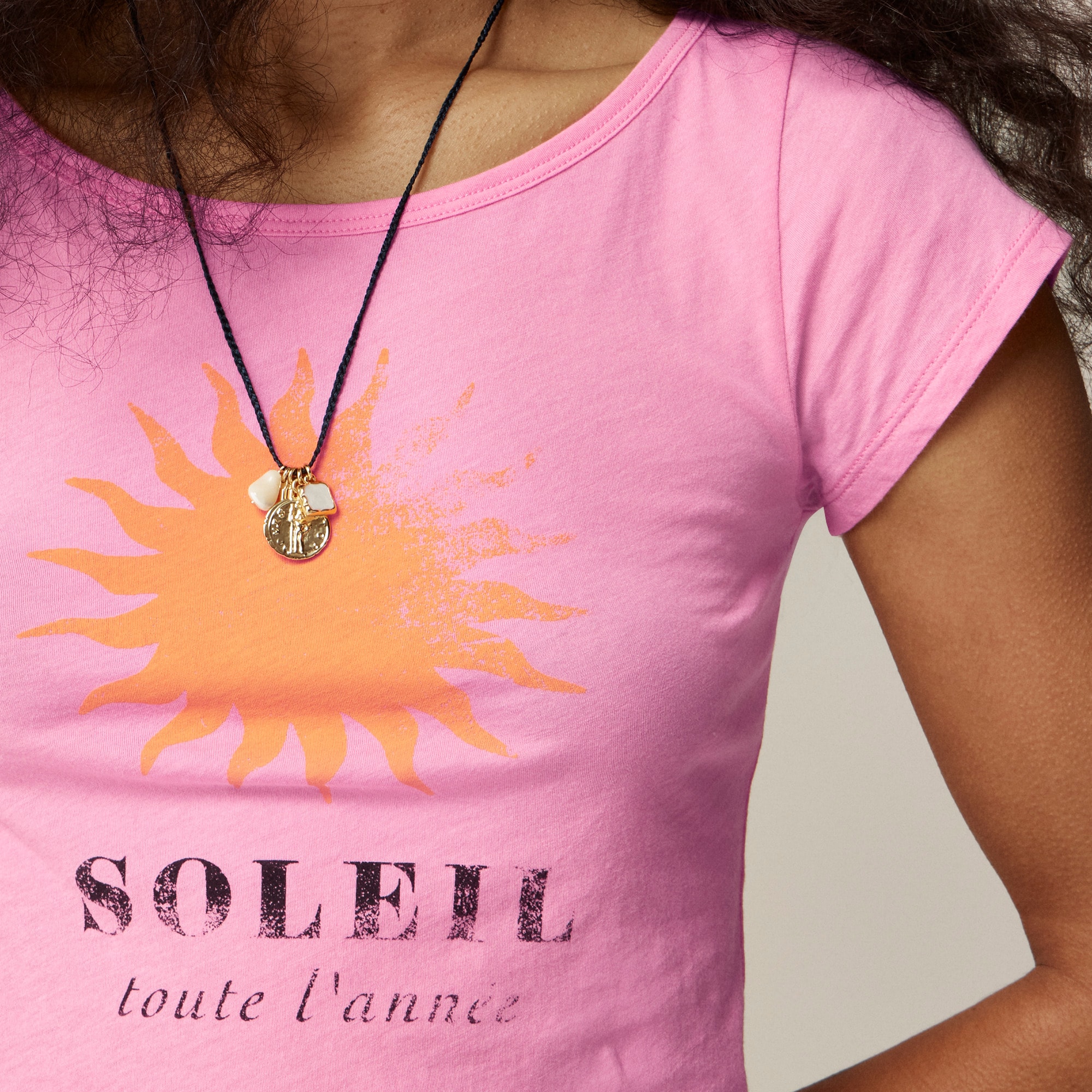 Feather jersey "Soleil" graphic T-shirt