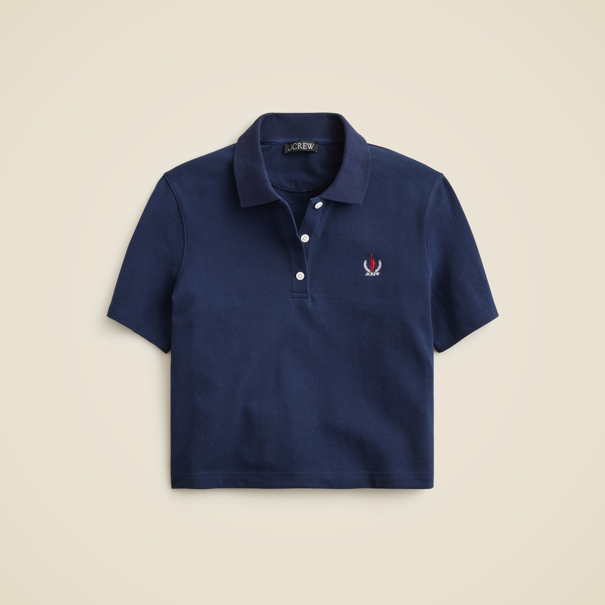womens Piqu&eacute; cropped polo shirt