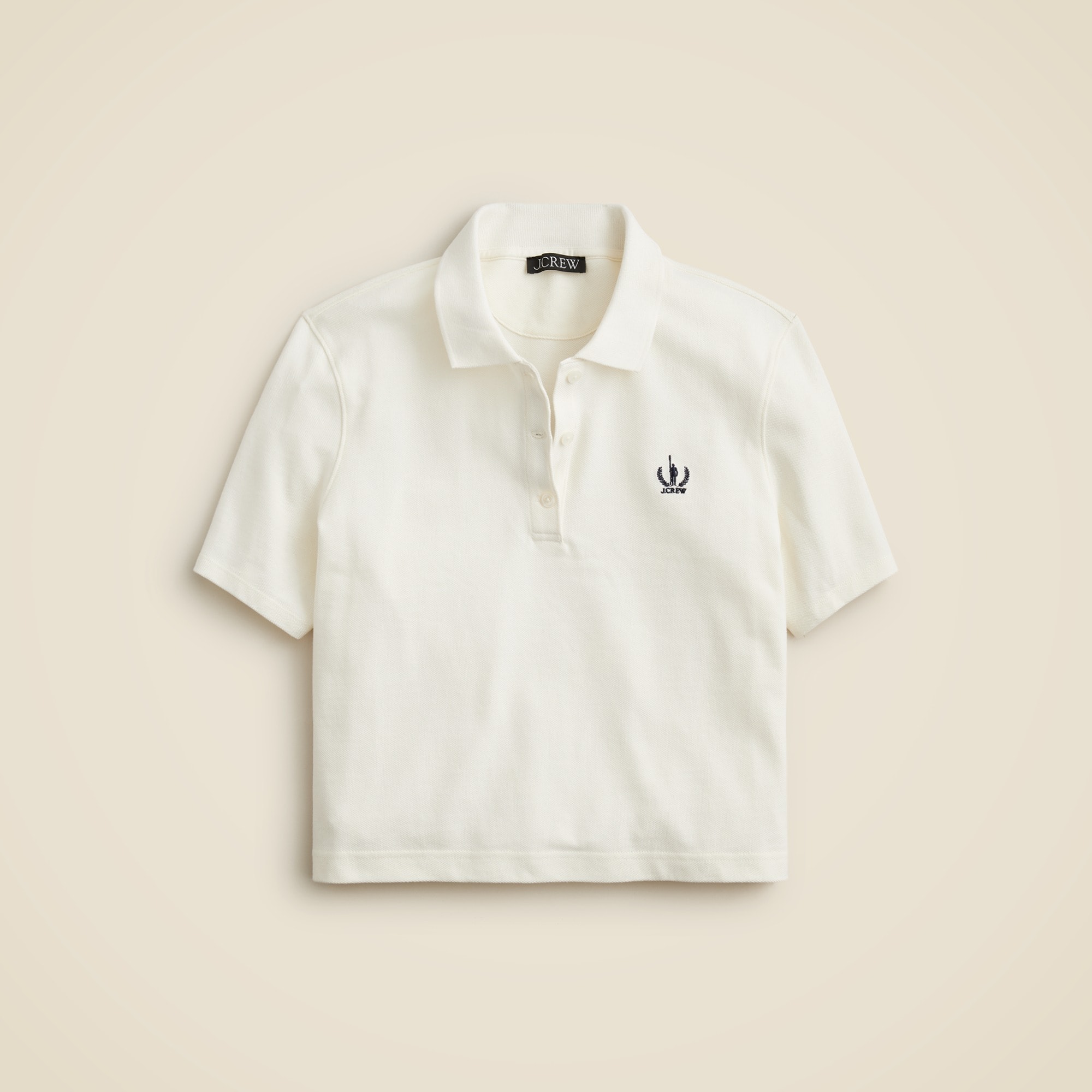 Piqué cropped polo shirt