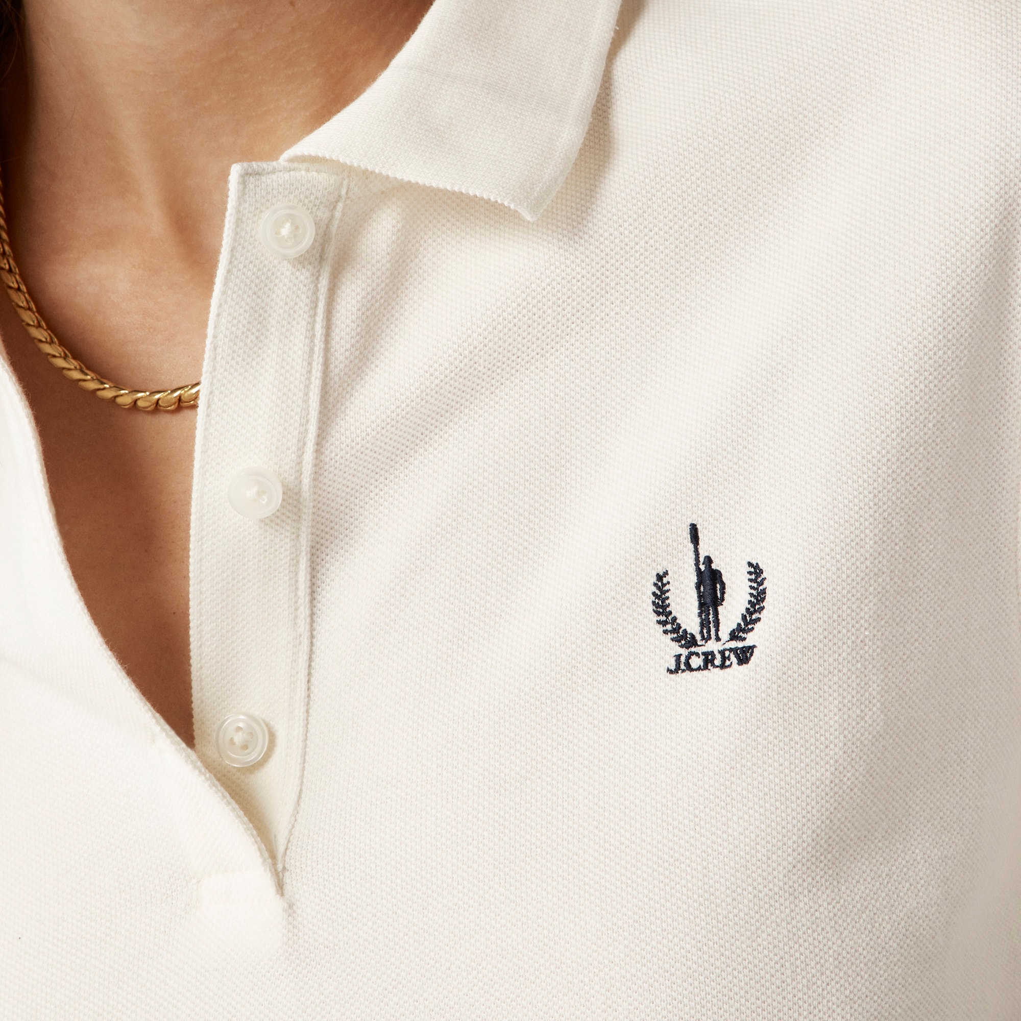 Piqué cropped polo shirt