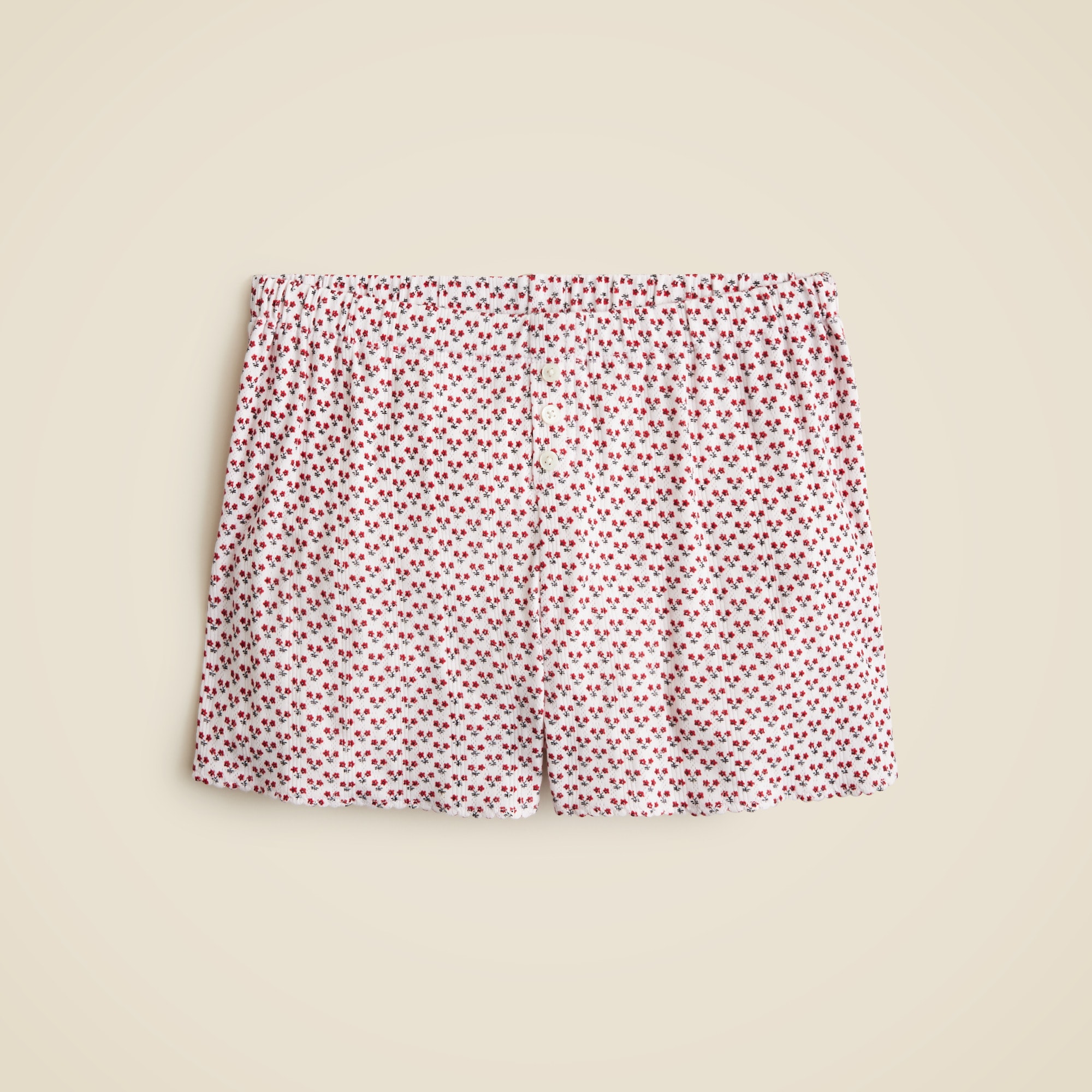 womens Pointelle short in ditsy floral