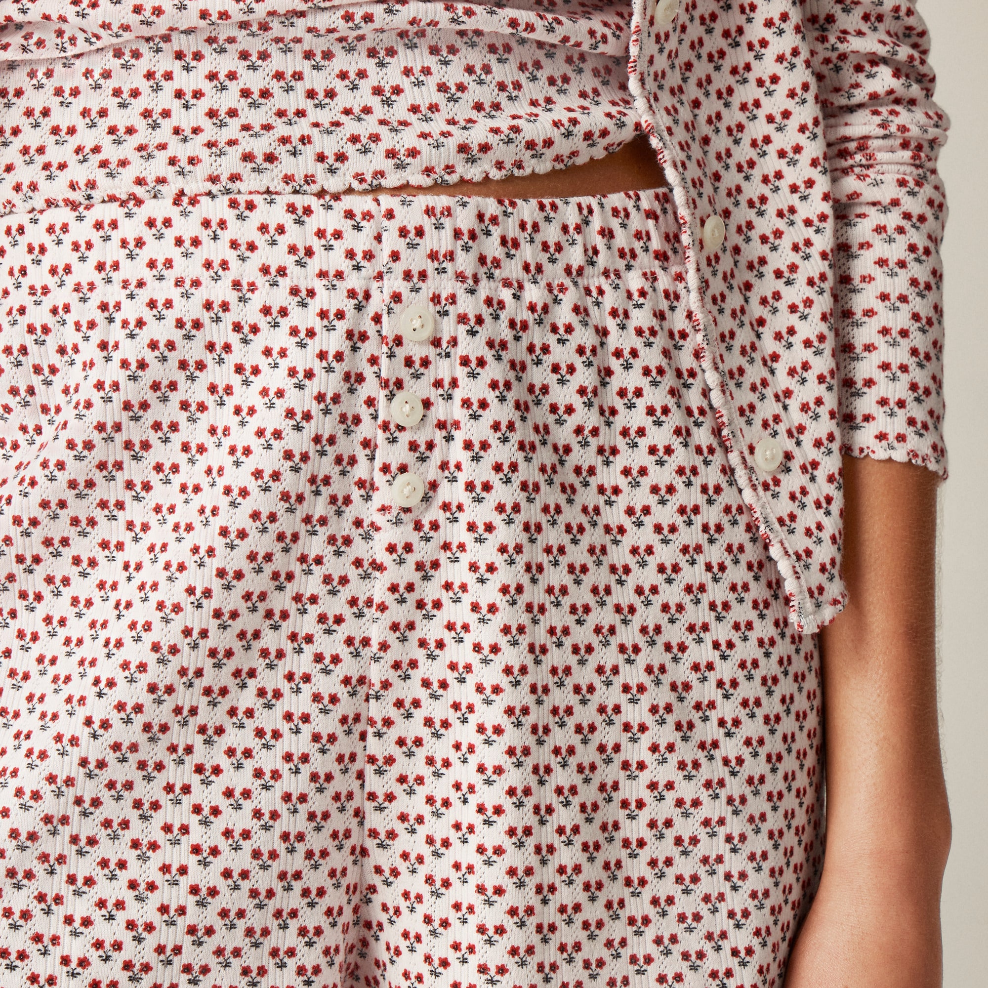 Pointelle short in ditsy floral - image 4
