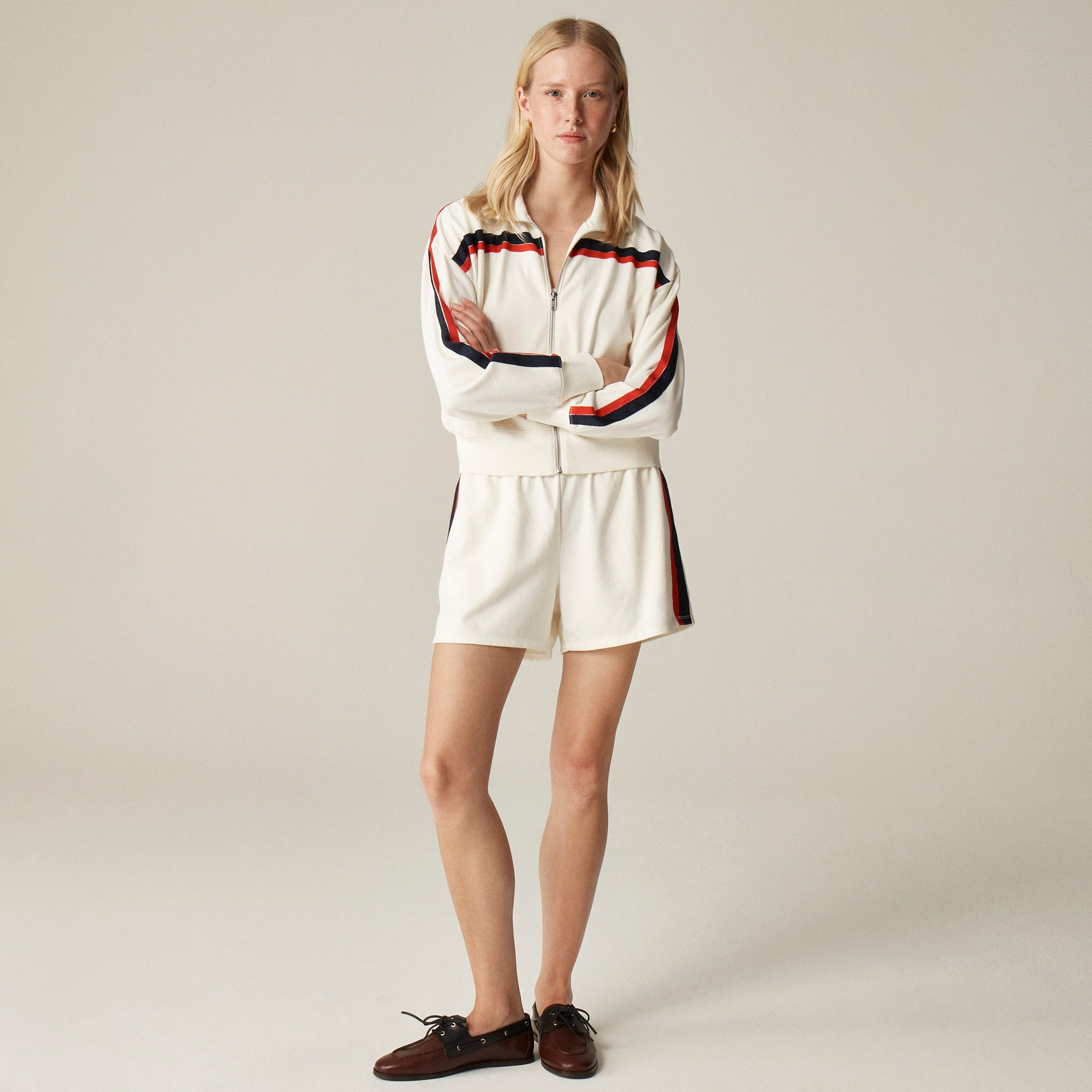 Terry boxer short with stripes - image 3