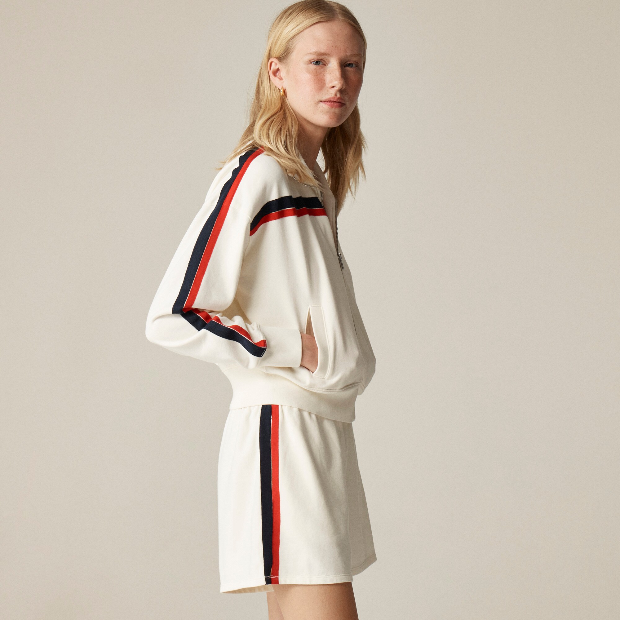 Terry Boxer Short With Stripes For Women | J.Crew