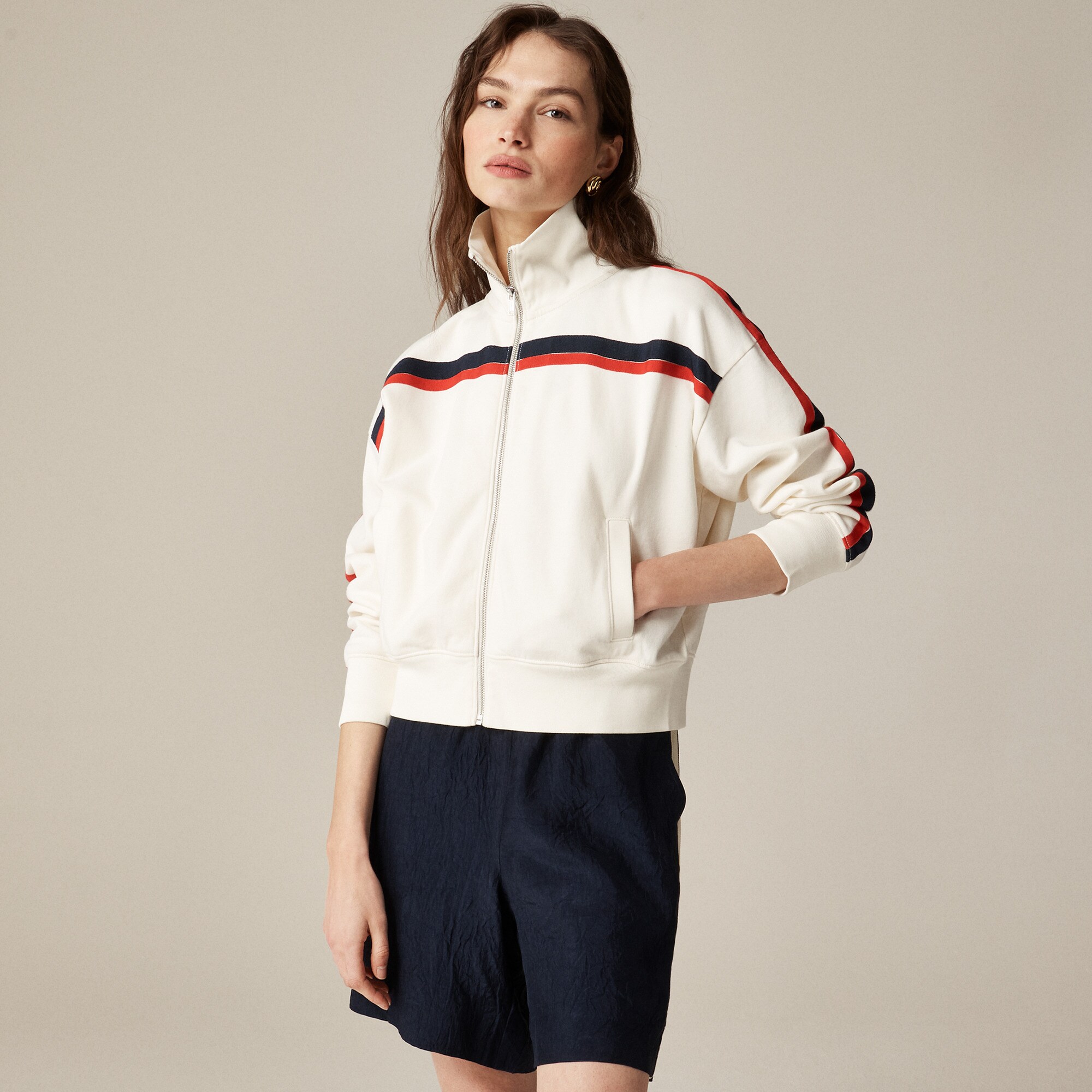 womens Terry full-zip track jacket