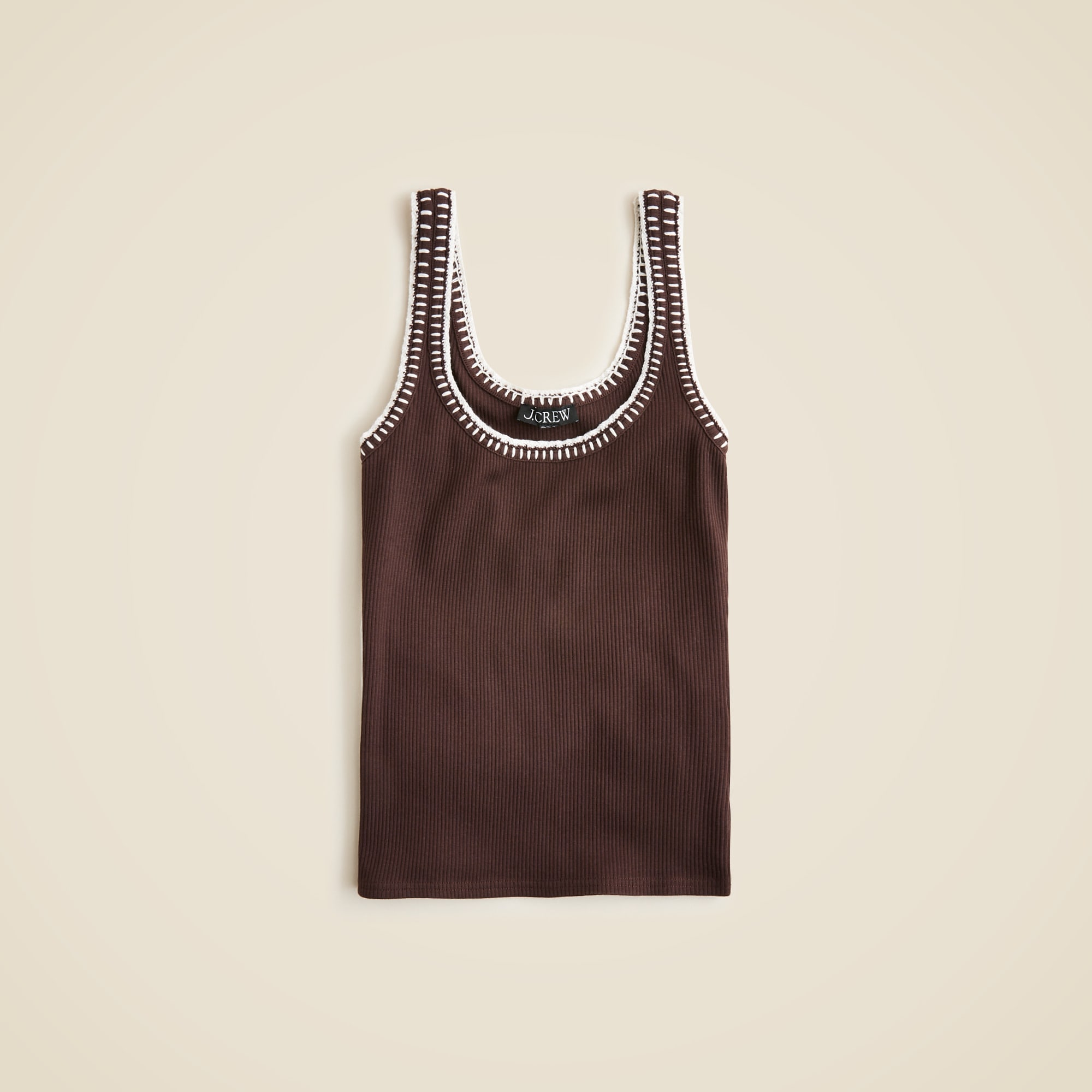 womens Vintage rib tank with contrast stitch