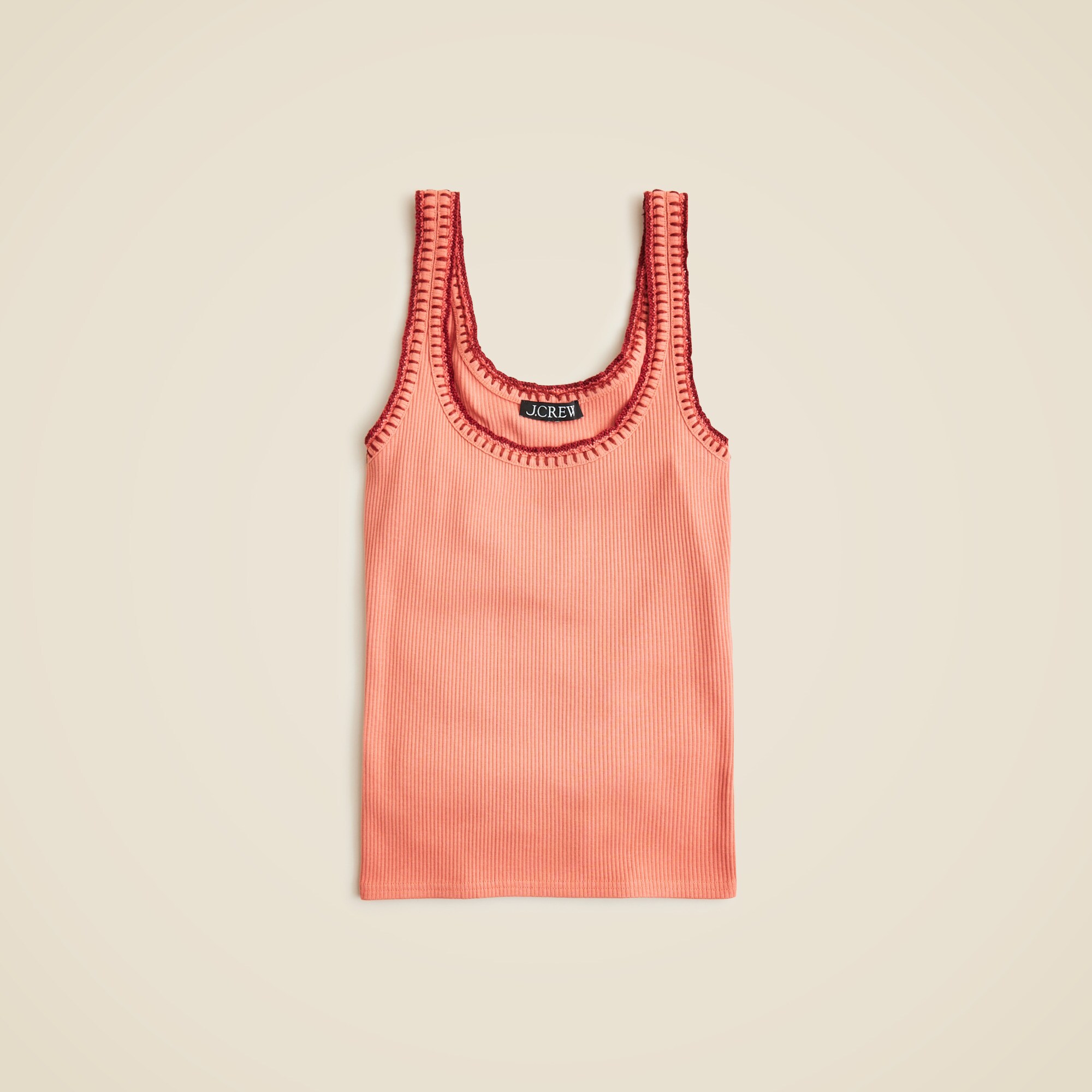  Vintage rib tank with contrast stitch