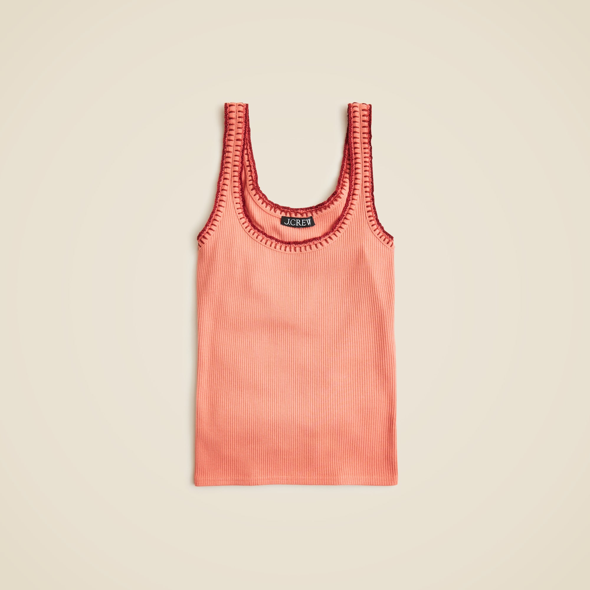 Vintage rib tank with contrast stitch