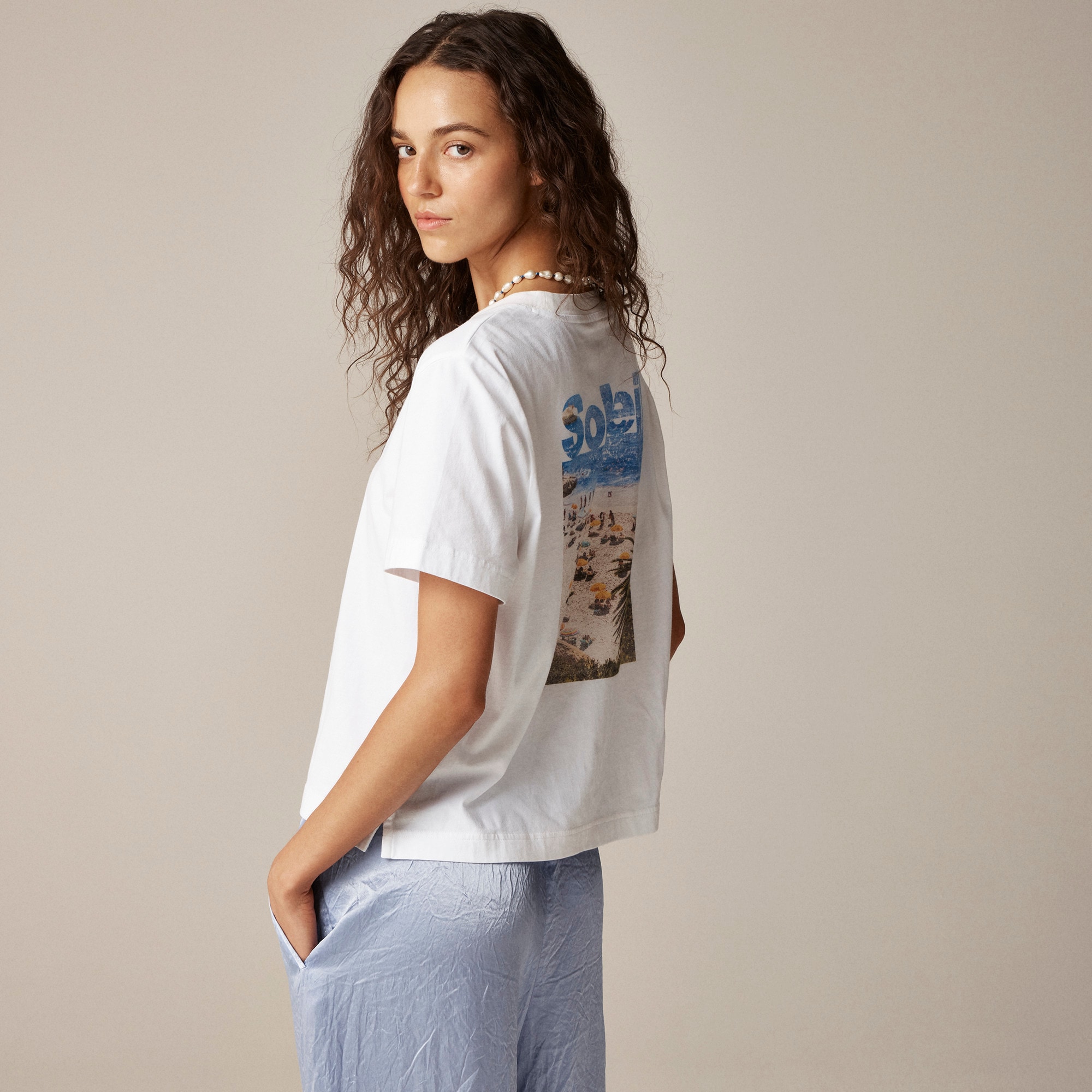 womens Broken-in jersey &quot;Soleil&quot; graphic T-shirt