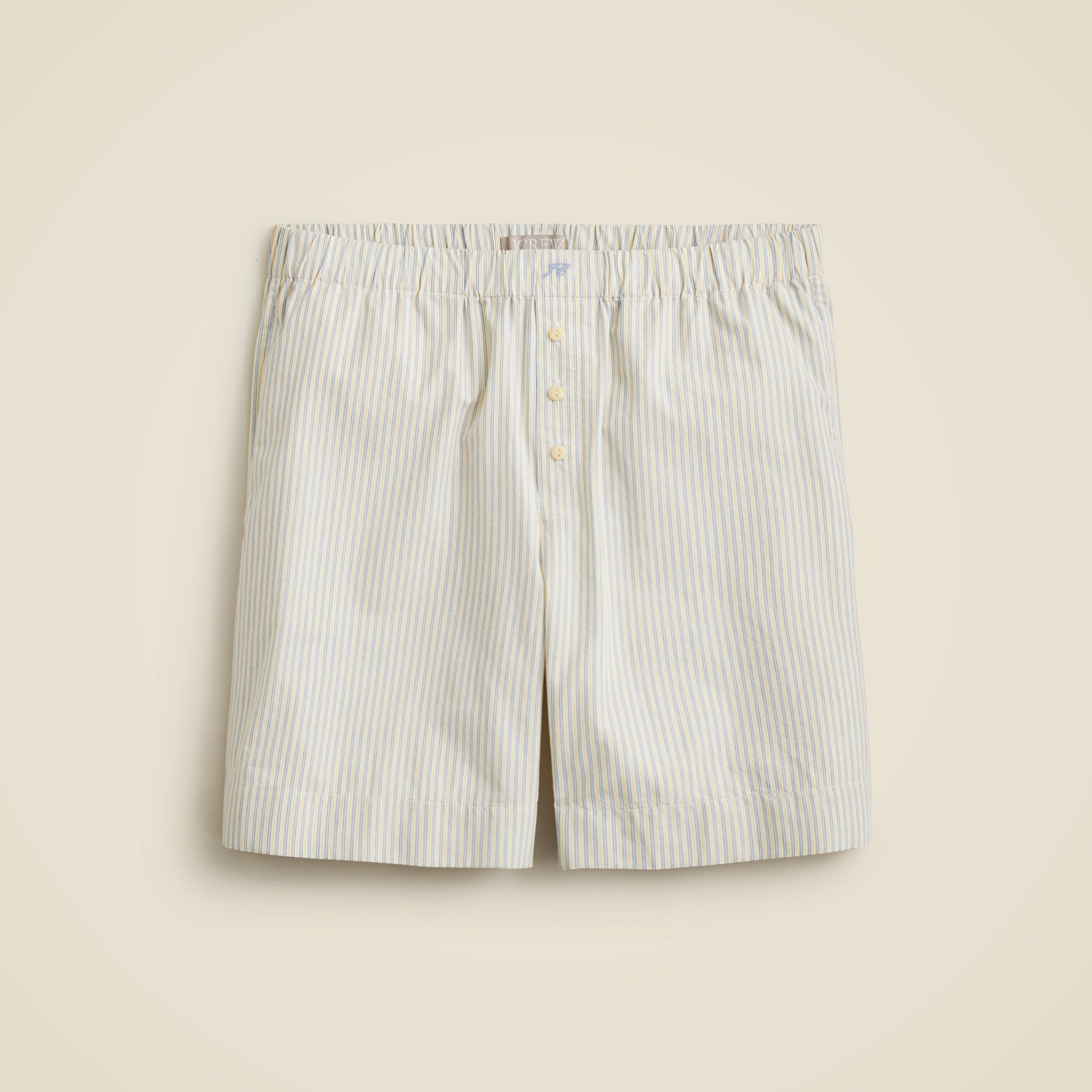 Cotton poplin long boxer short in stripe