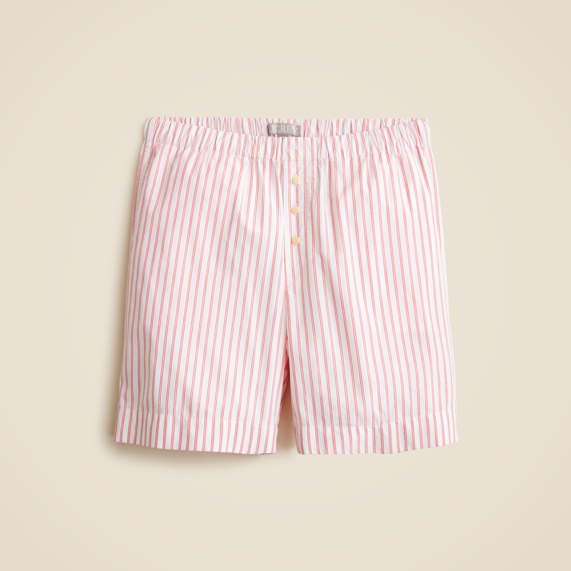 Cotton poplin long boxer short in stripe