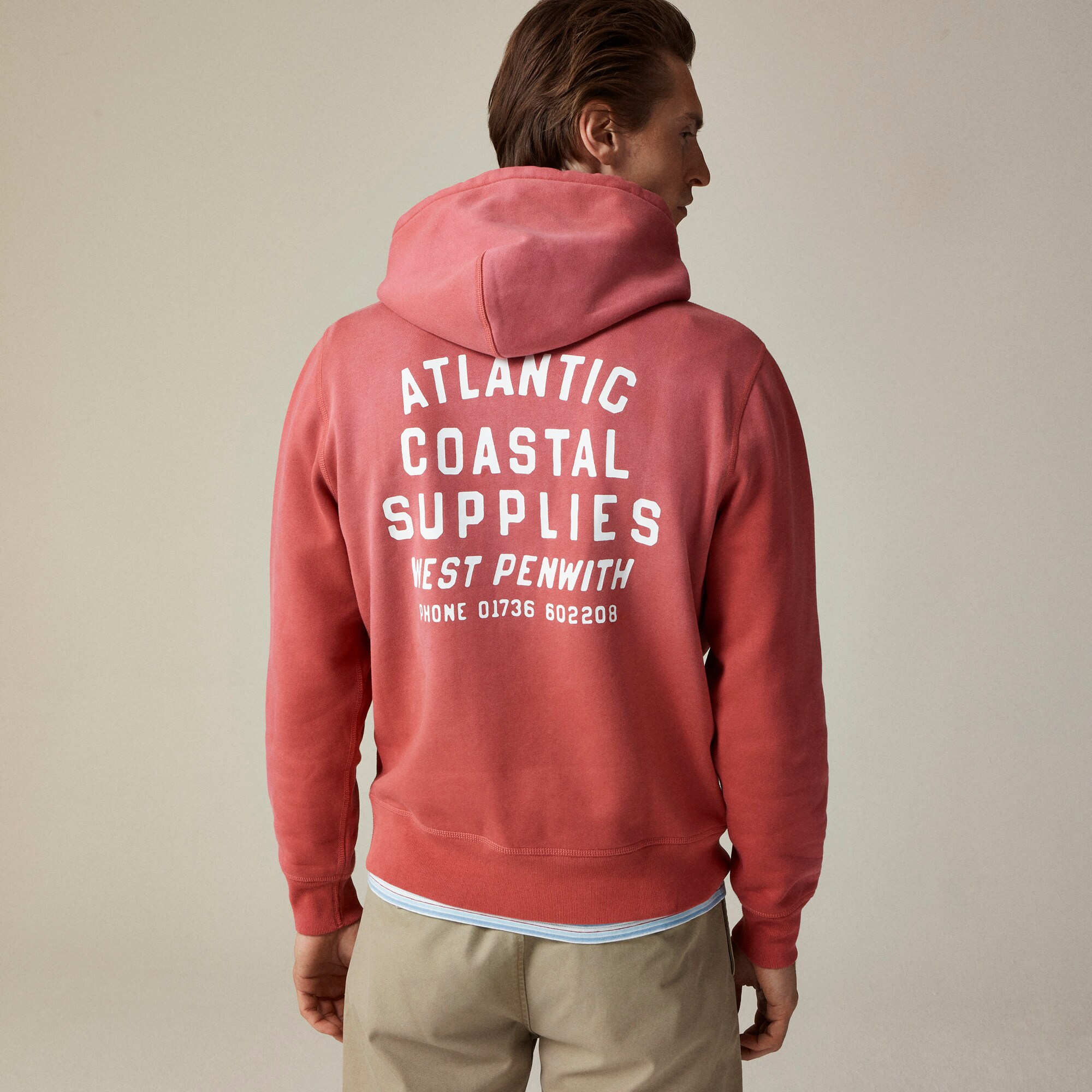 Atlantic Coastal Supplies X J.Crew Graphic Fleece Hoodie For Men