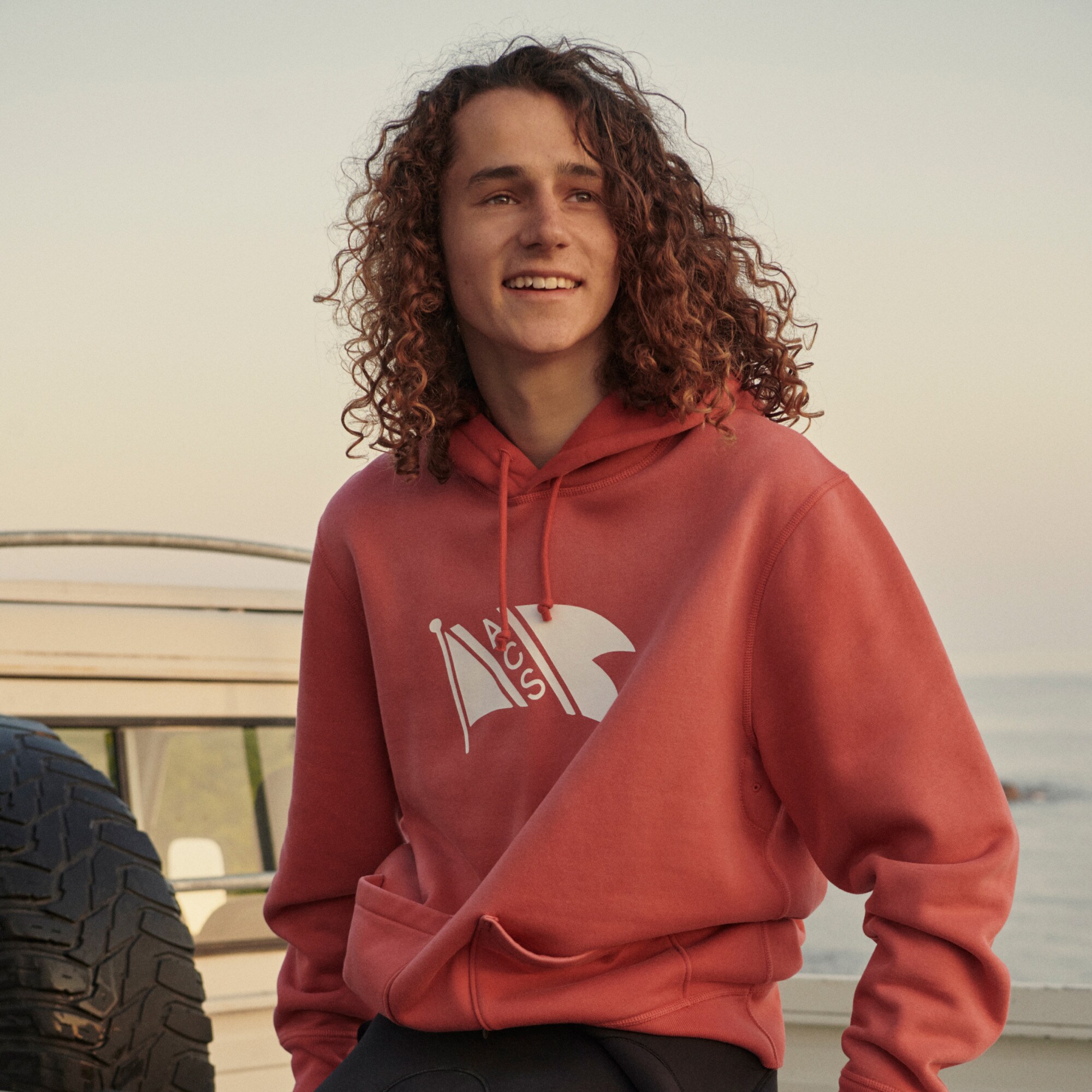 Atlantic Coastal Supplies X J.Crew Graphic Fleece Hoodie For Men