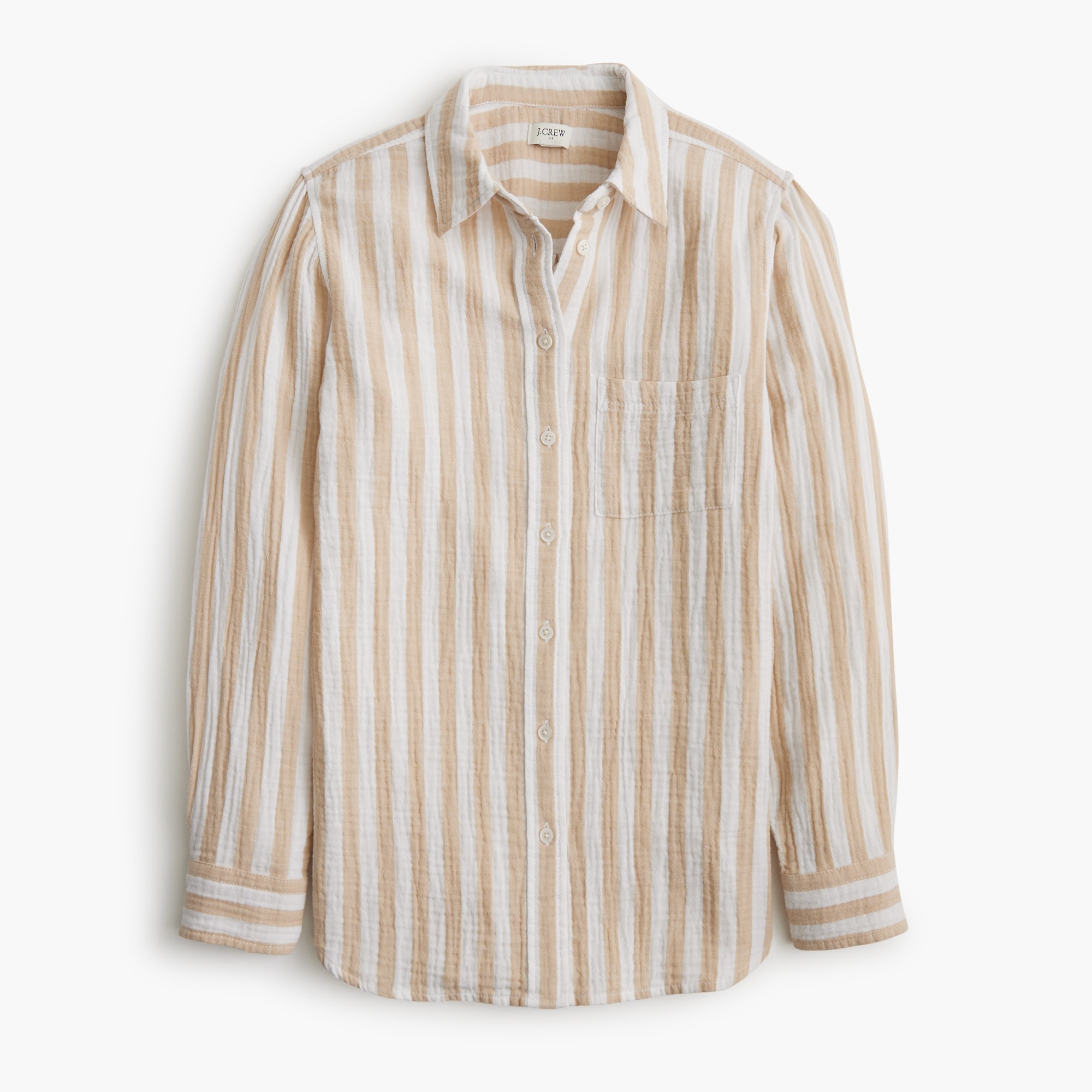 womens Striped gauze button-up shirt