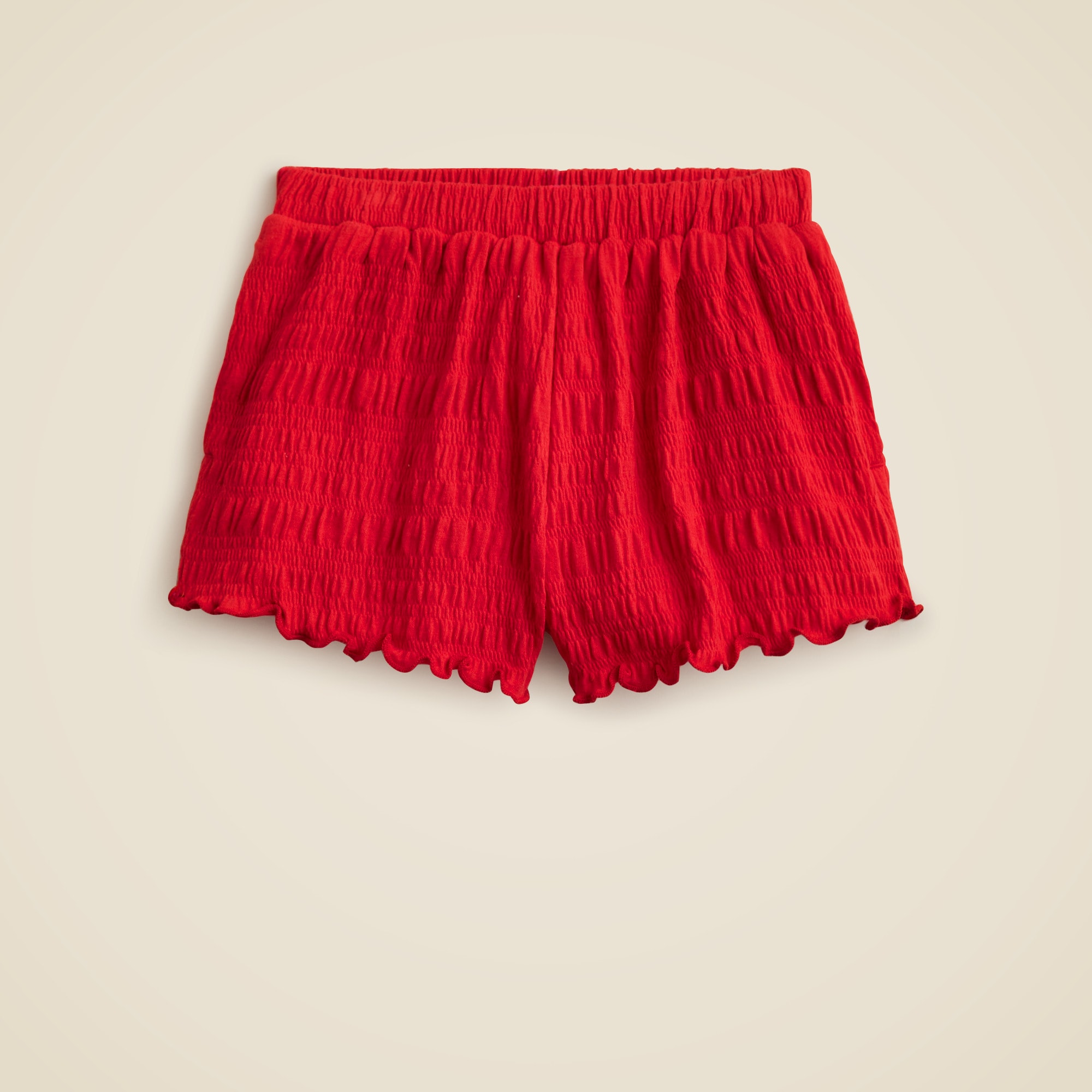 girls Girls' smocked lettuce-edge short in crinkled jersey