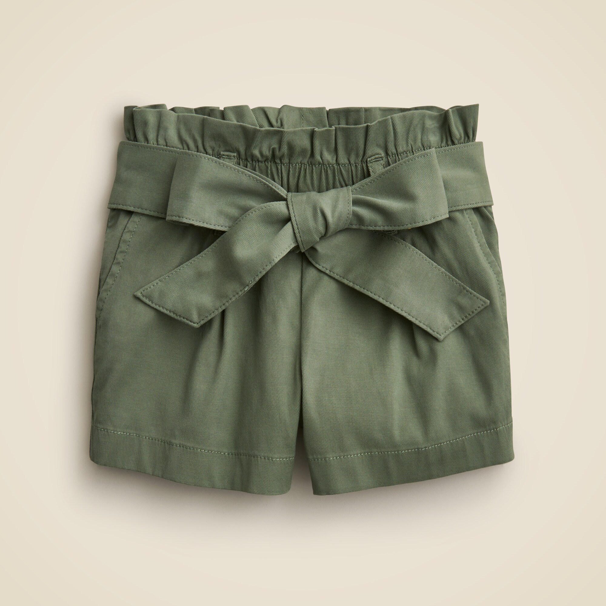  Girls' tie-waist short in drapey twill