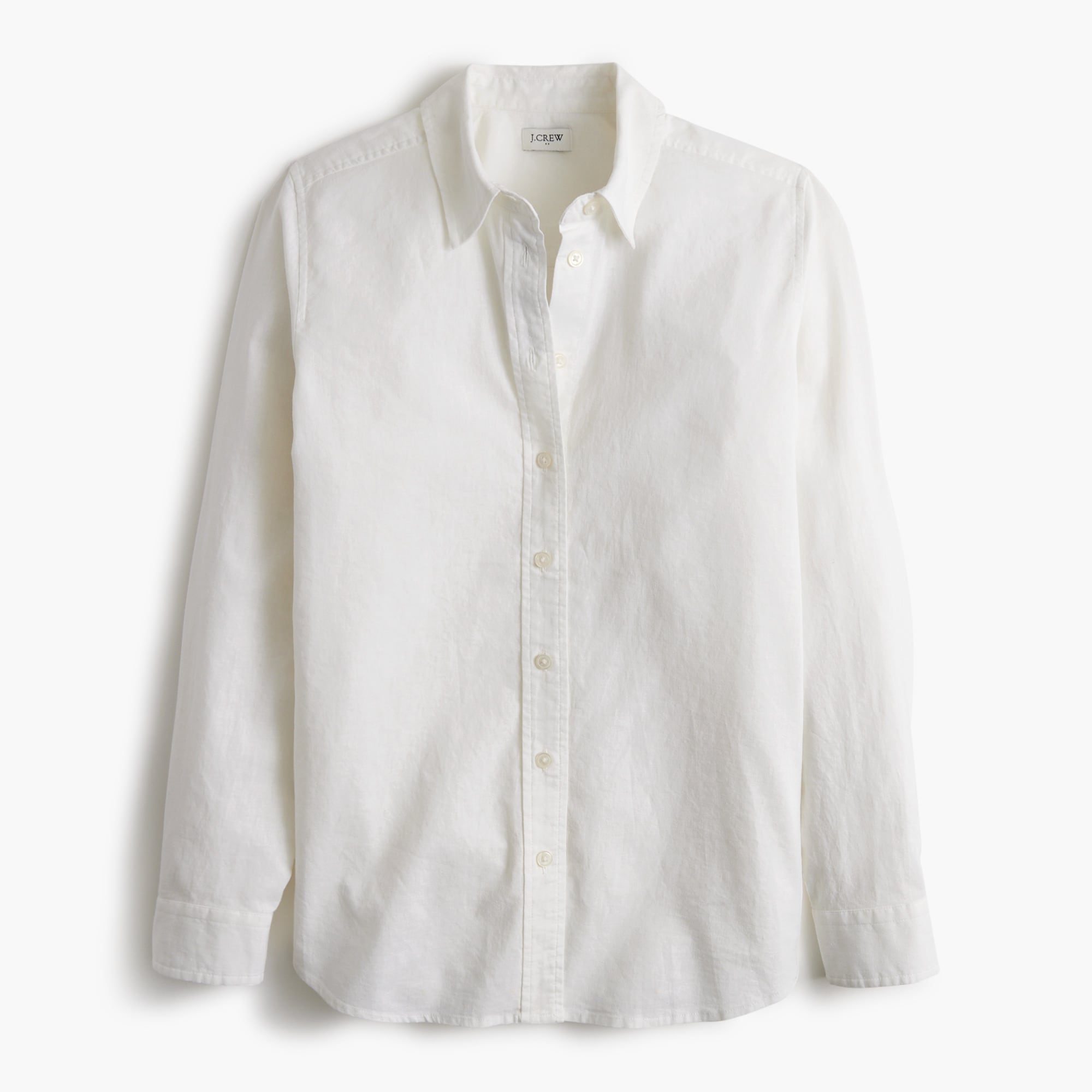 Linen-blend button-up shirt