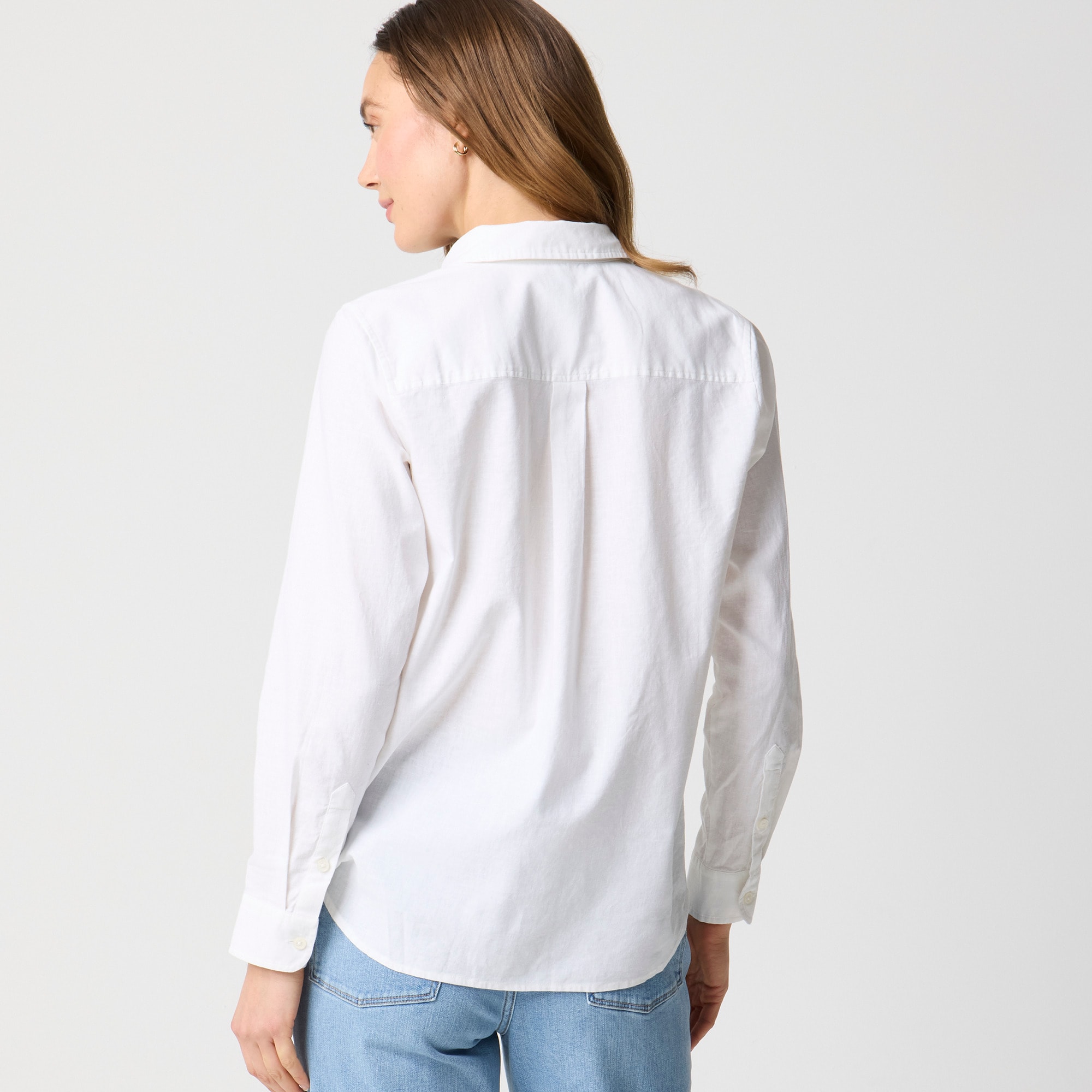 Linen-blend button-up shirt
