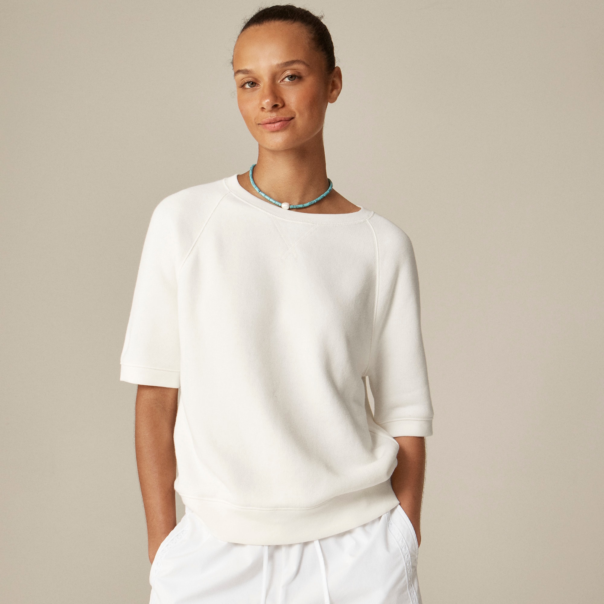 womens Heritage terry short-sleeve sweatshirt