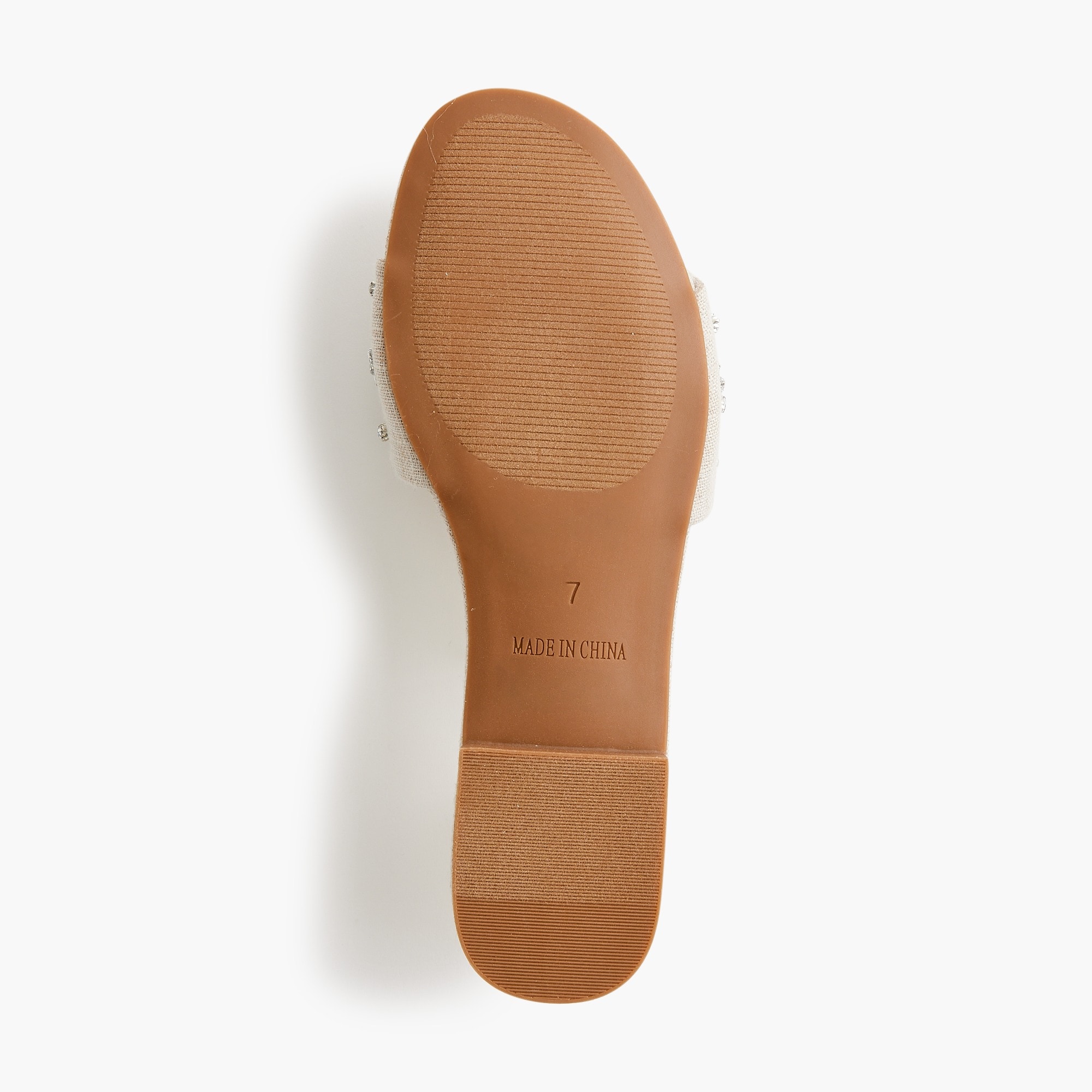 Embellished canvas slide sandals