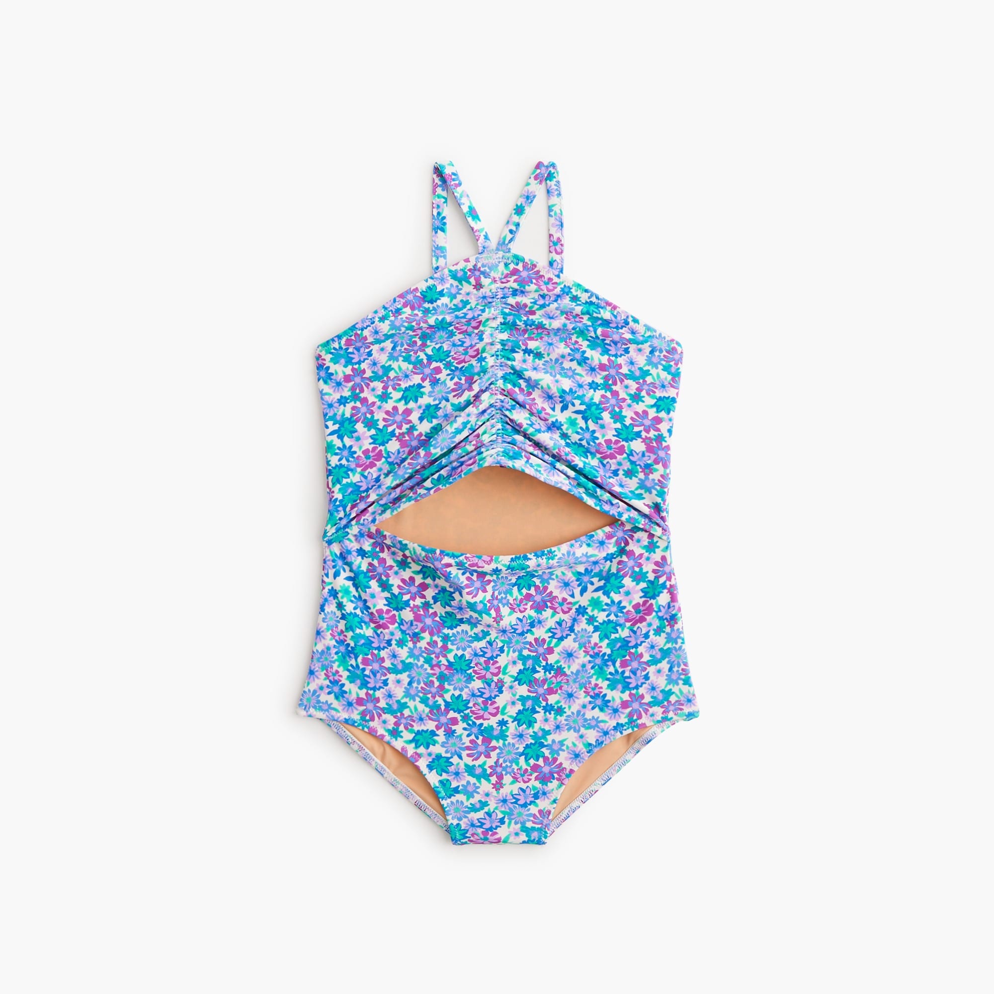 girls Girls' floral one-piece swimsuit