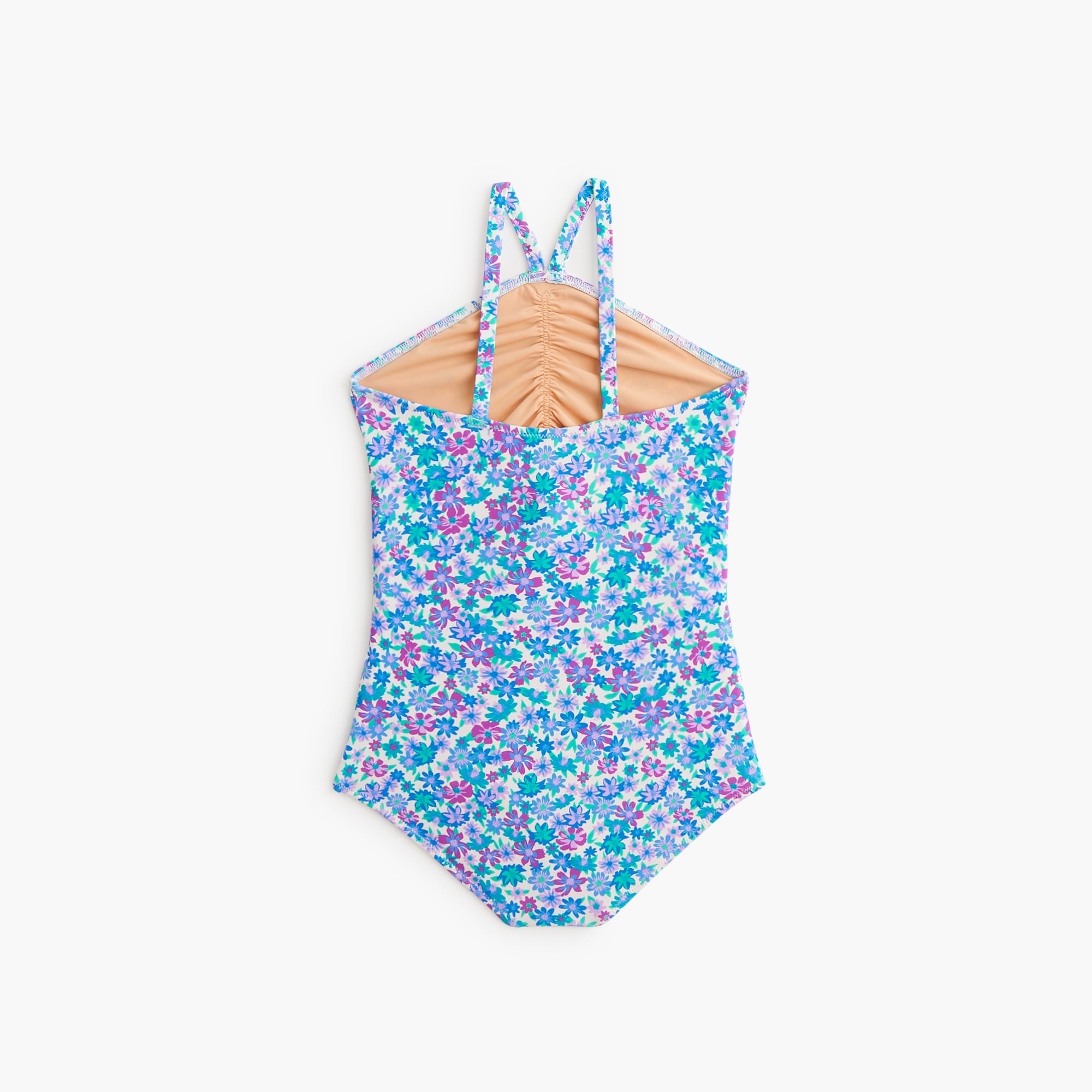 Girls' floral one-piece swimsuit