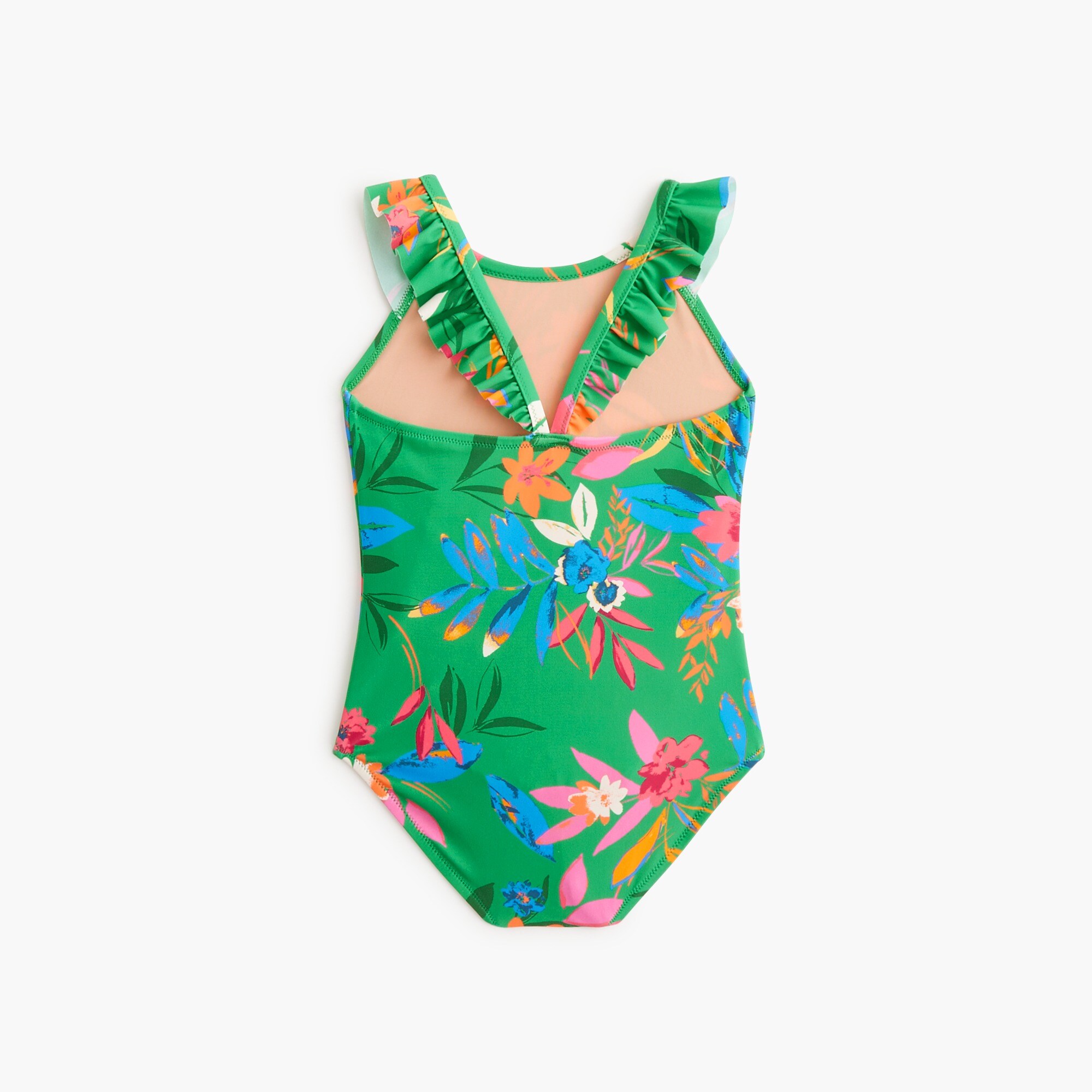 Girls' ruffle-strap one-piece swimsuit