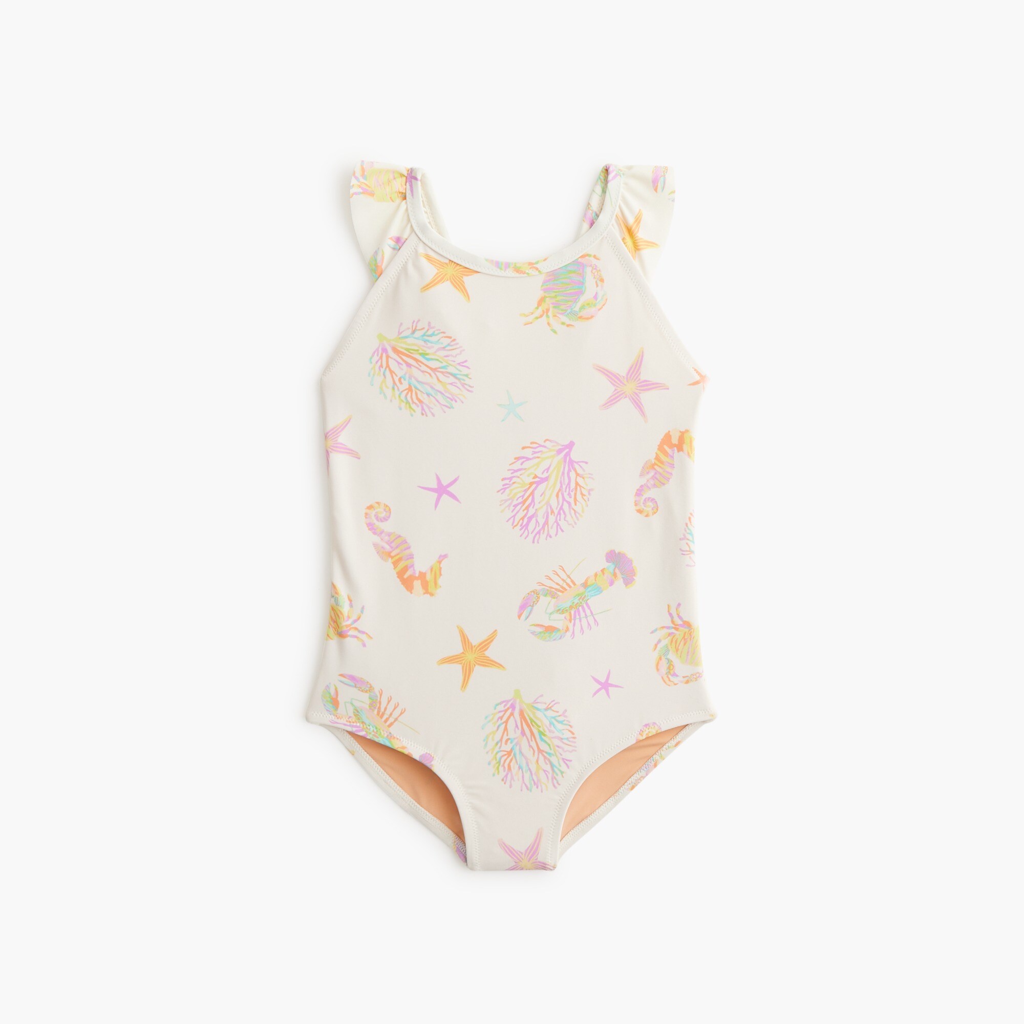 Girls' ruffle-strap one-piece swimsuit