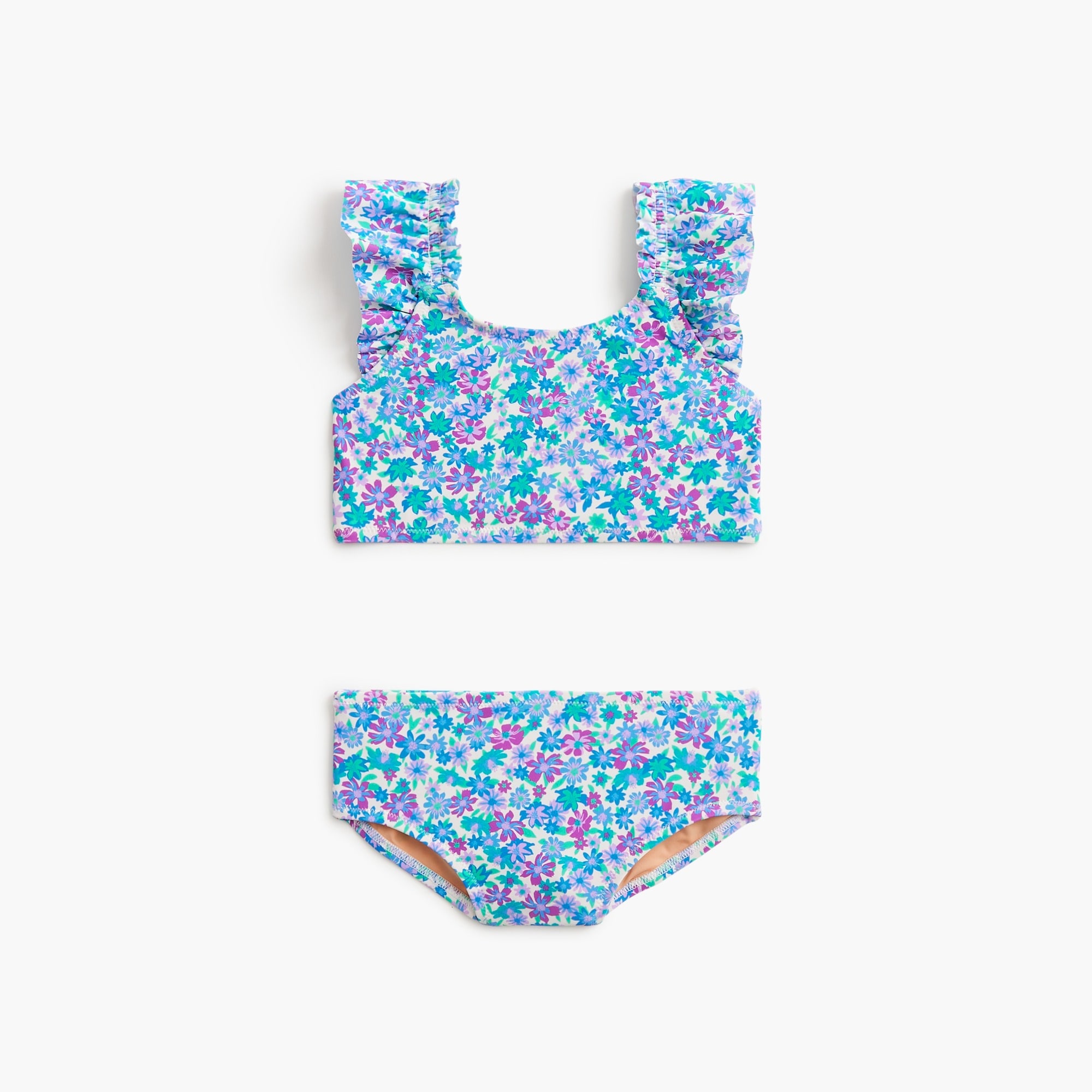 girls Girls' floral ruffle bikini set