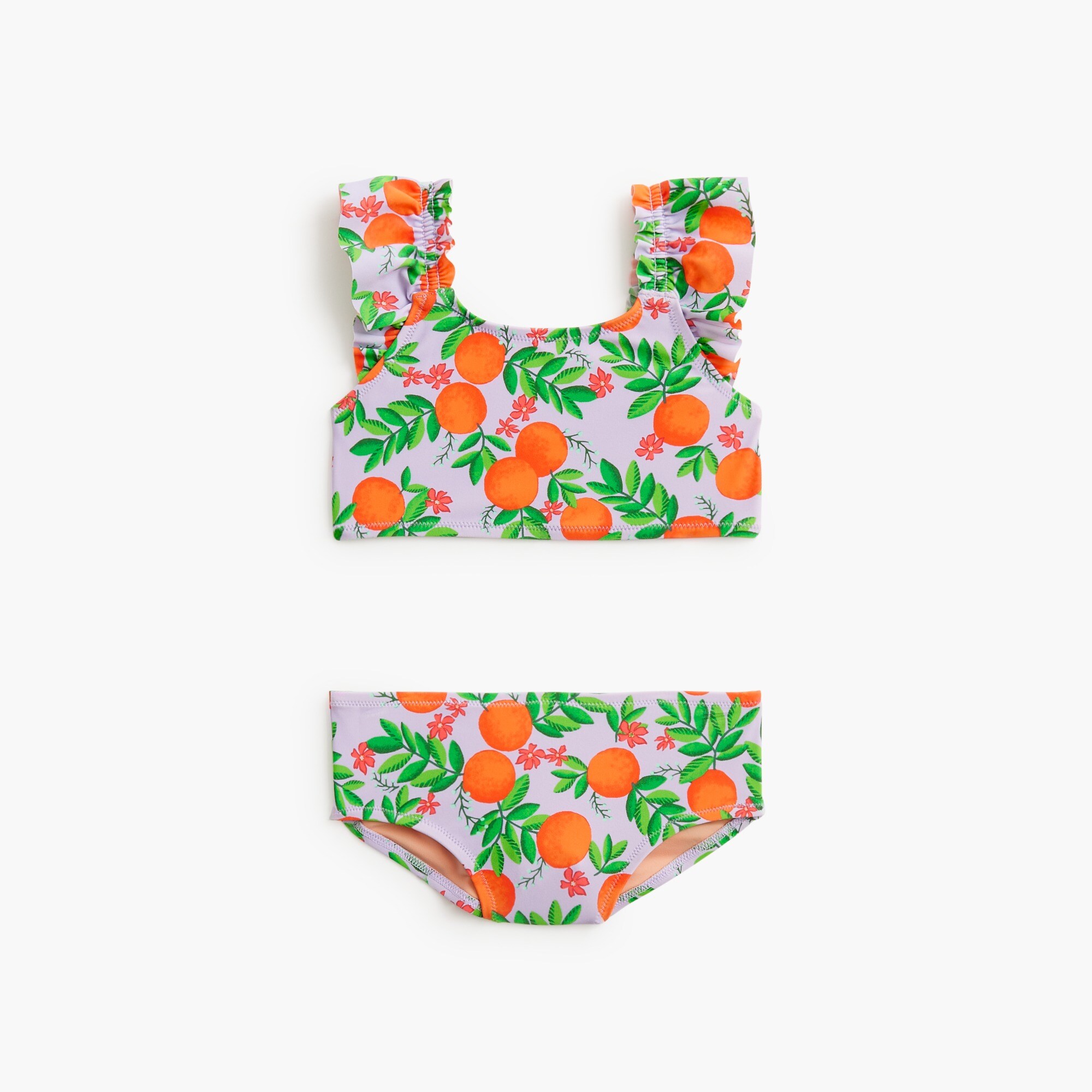 girls Girls' printed oranges ruffle bikini set