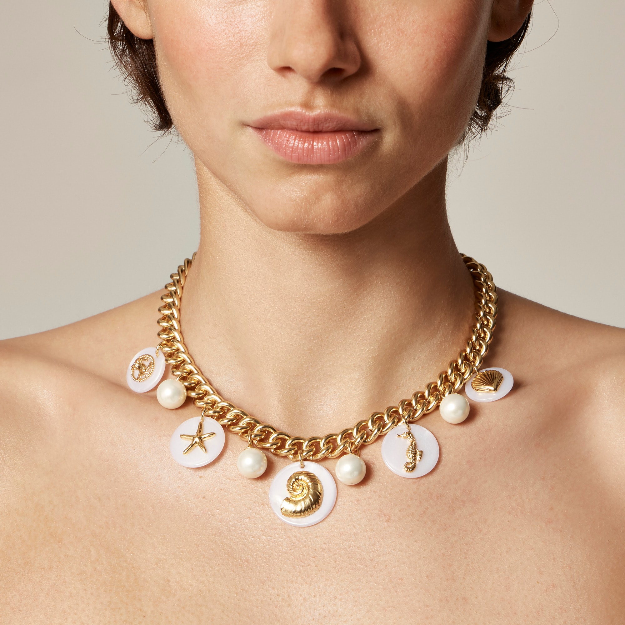 womens Chainlink nautical charm necklace
