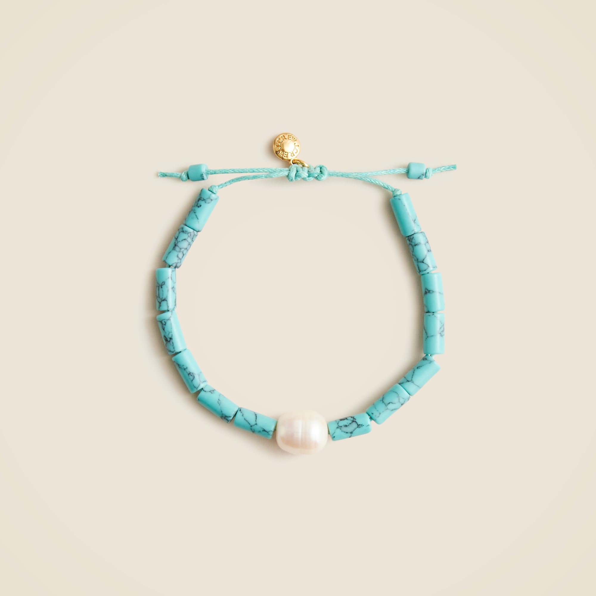 womens Turquoise bead freshwater pearl bracelet