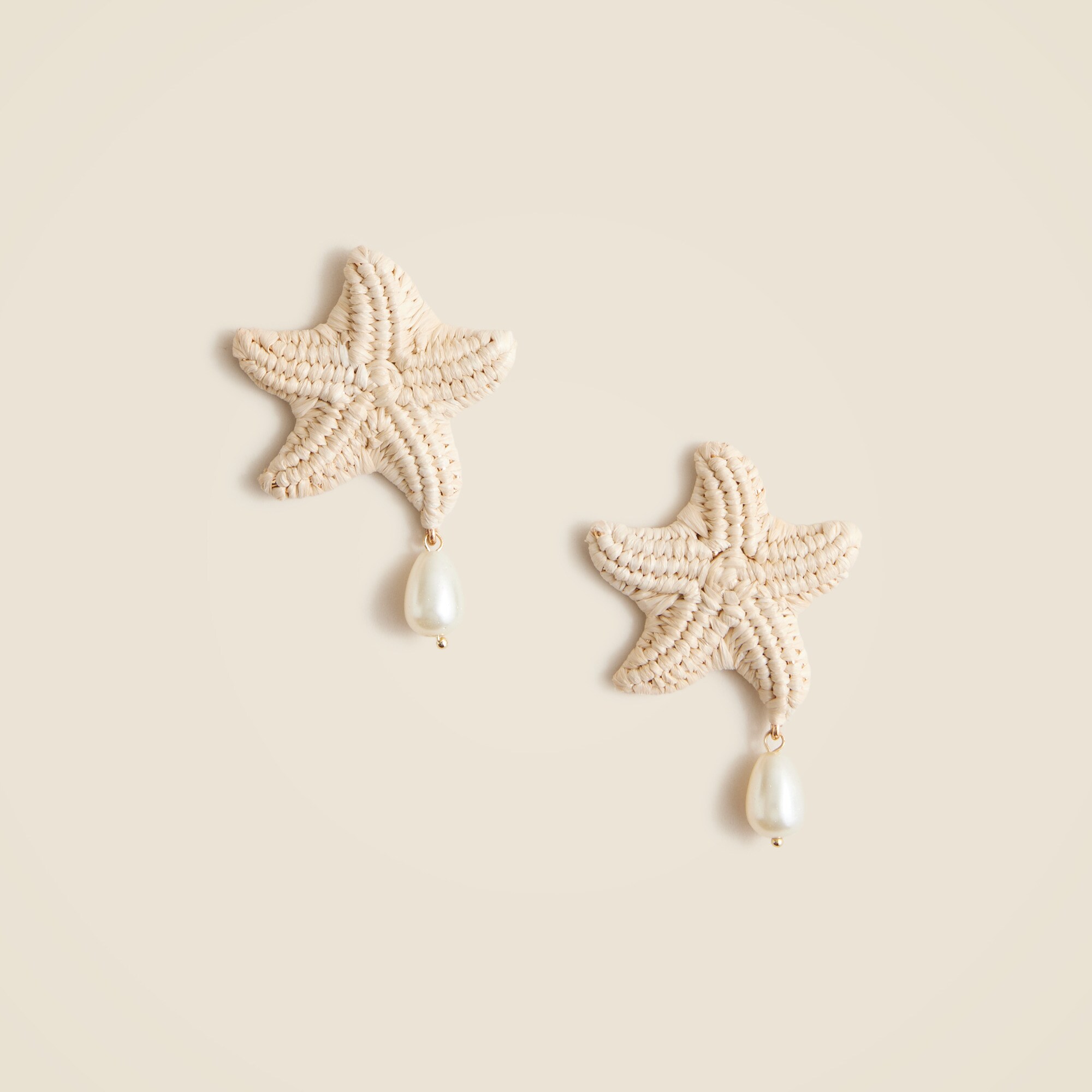  Raffia starfish statement earrings