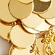 Disc drop earrings SHINY MATTE GOLD disc drop earrings for women