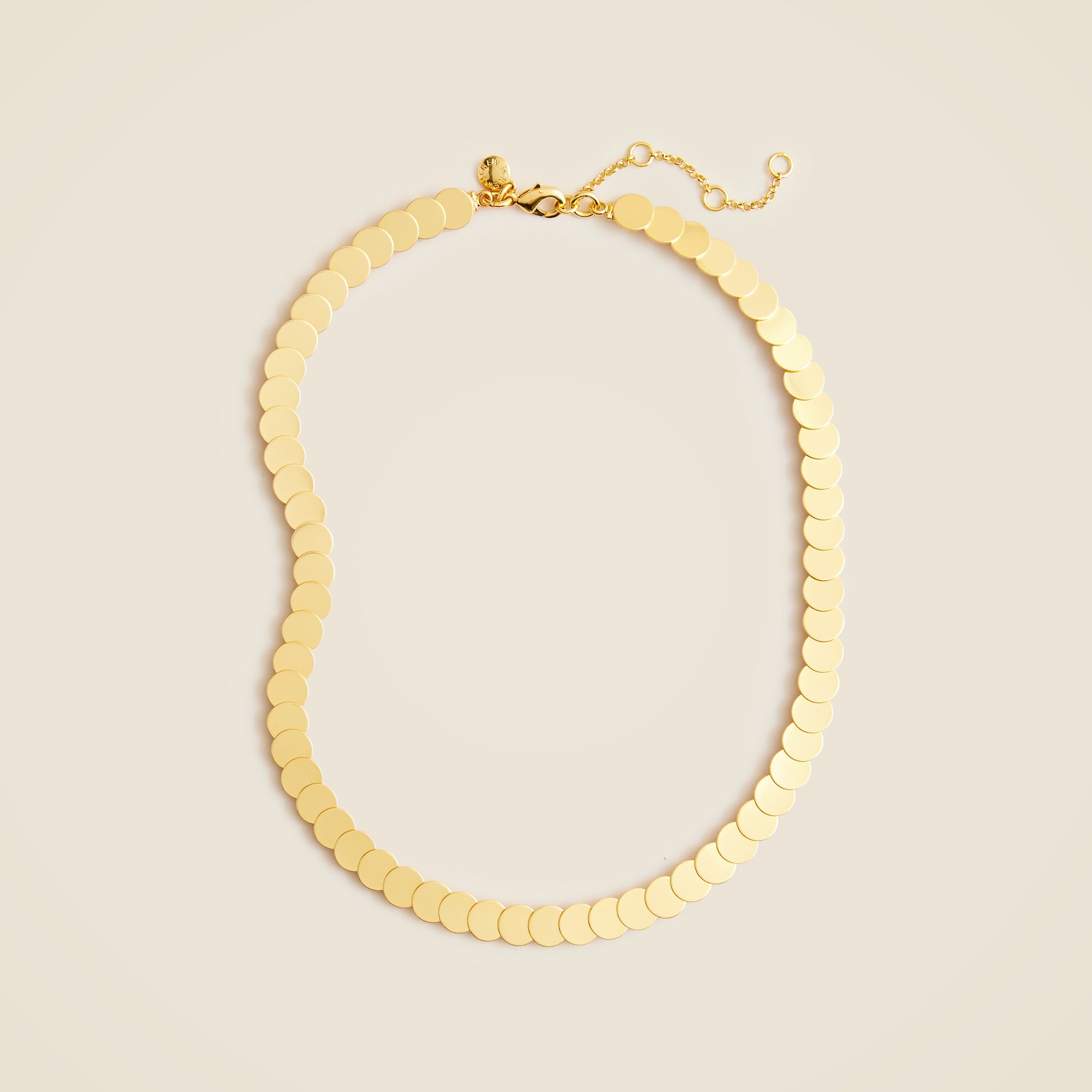 Metallic disk necklace