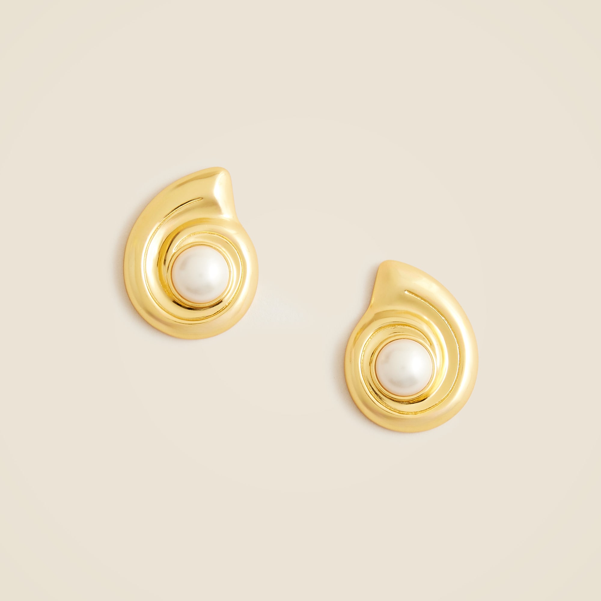 womens Shell earrings with inset pearls