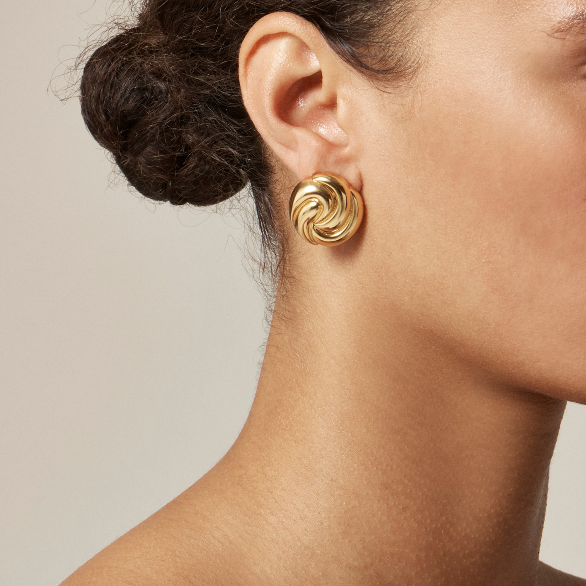 womens Sculptural button earrings