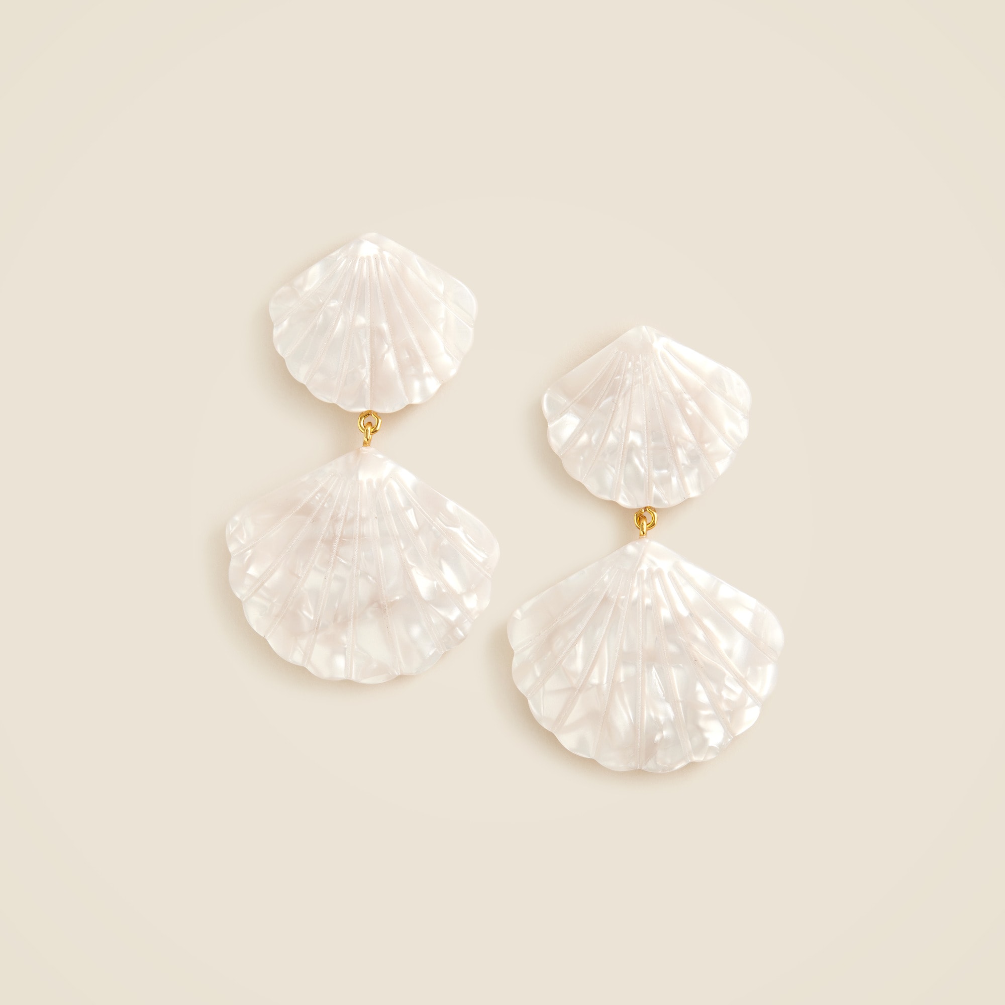 womens Iridescent shell drop earrings