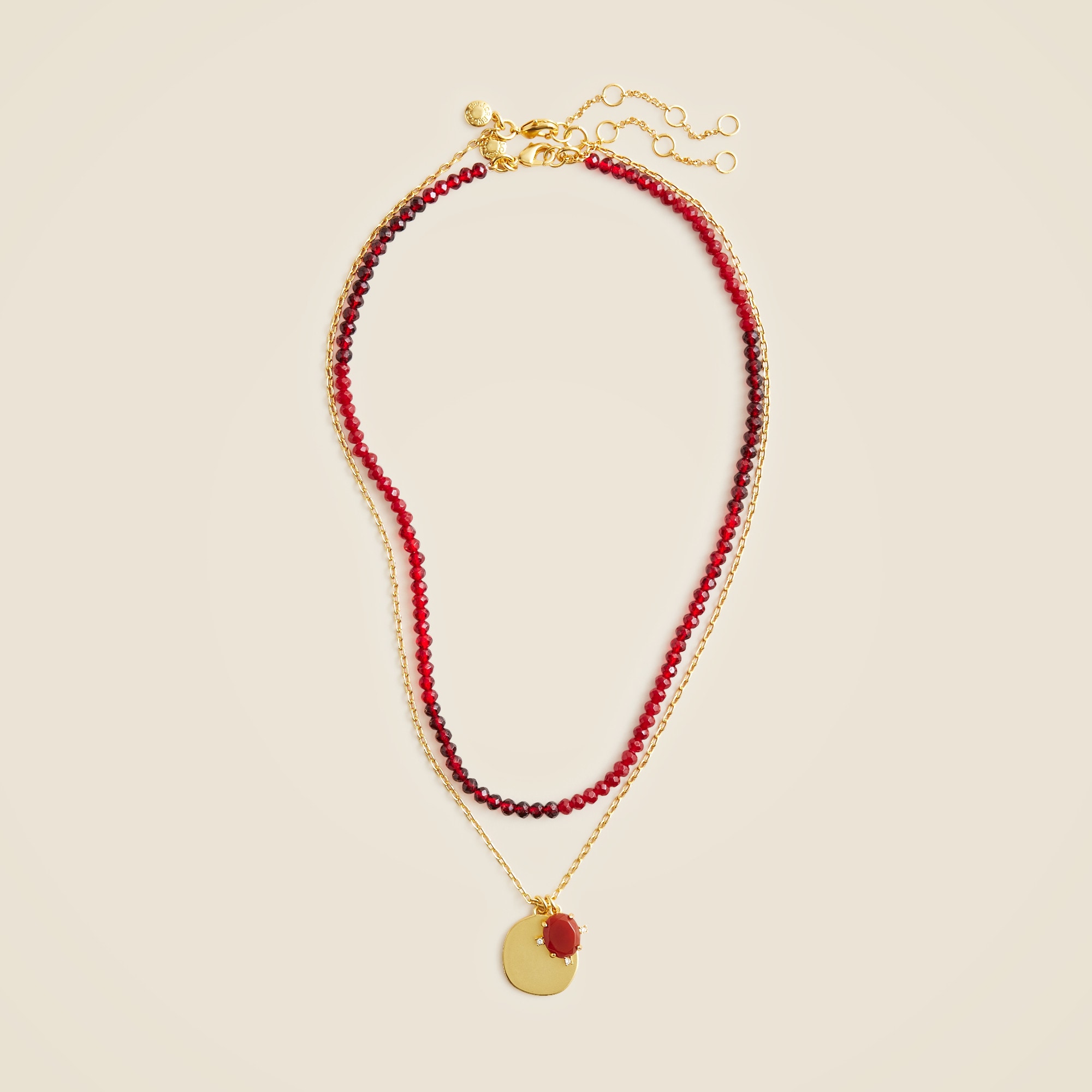 womens Layered coin pendant necklace