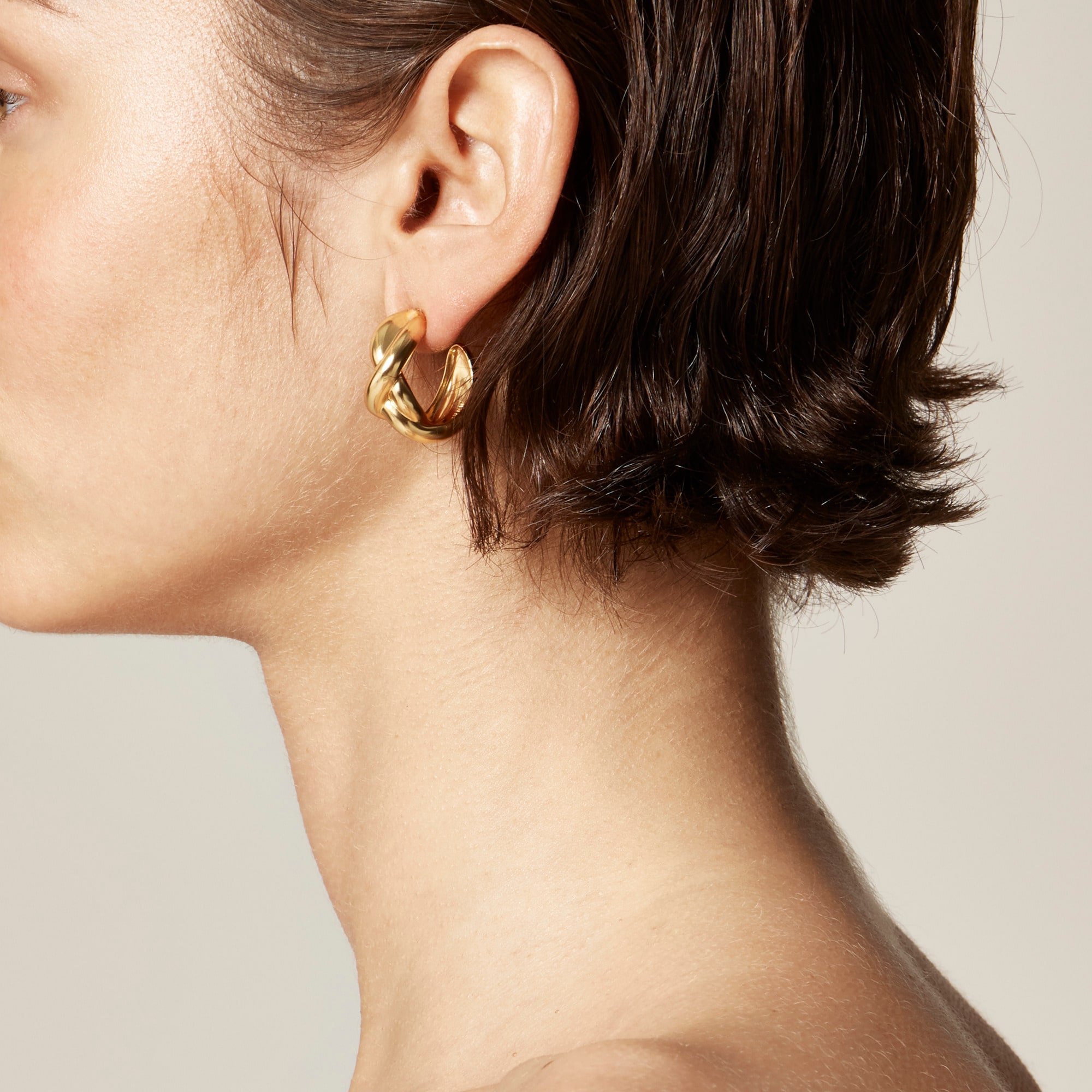 womens Braided hoop earrings