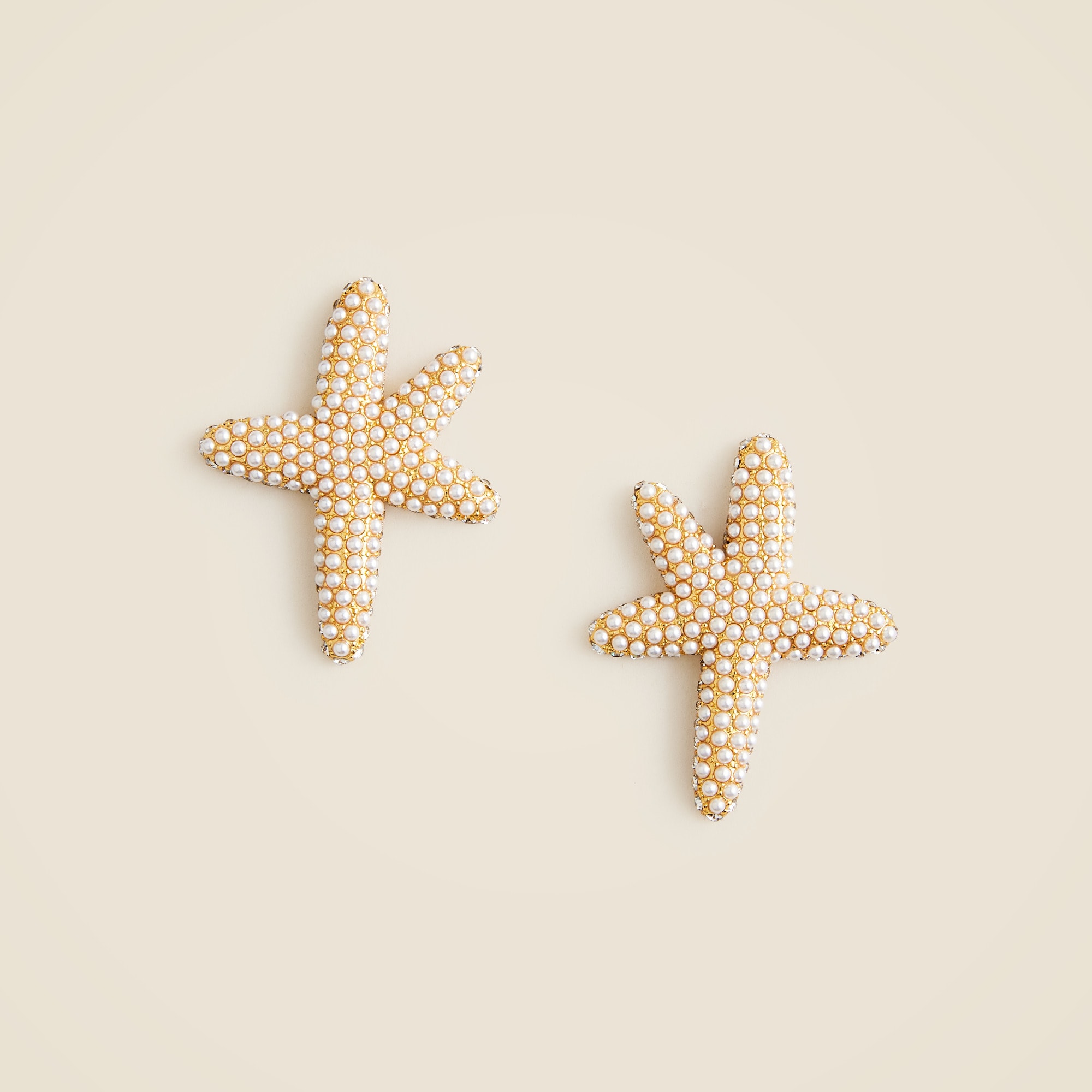Starfish stud earrings with pavé crystals