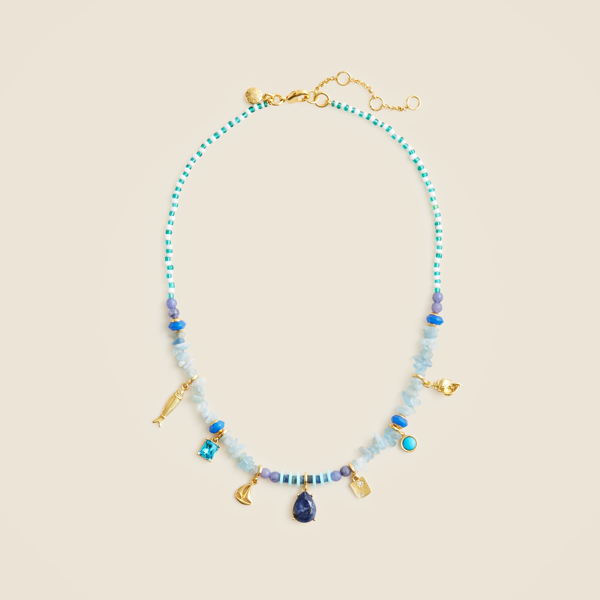 Beaded charm necklace