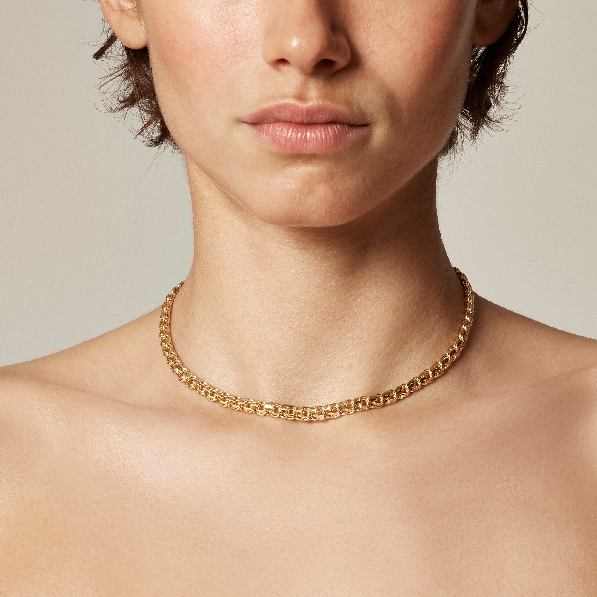 womens Metallic rope chain necklace