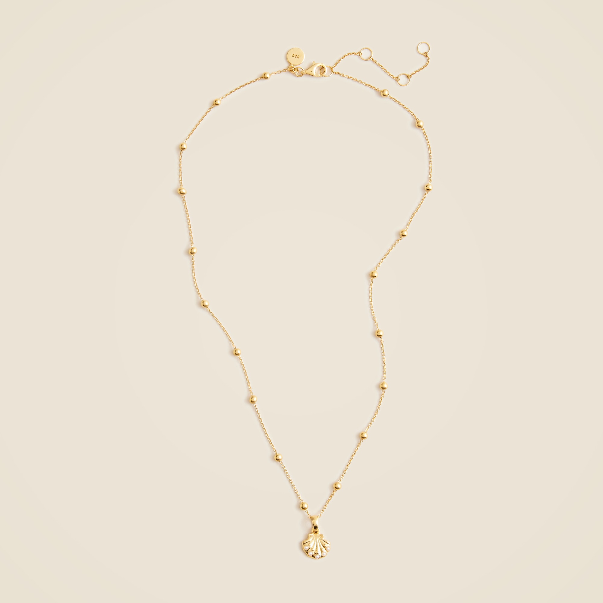 womens Gold vermeil seashell charm necklace