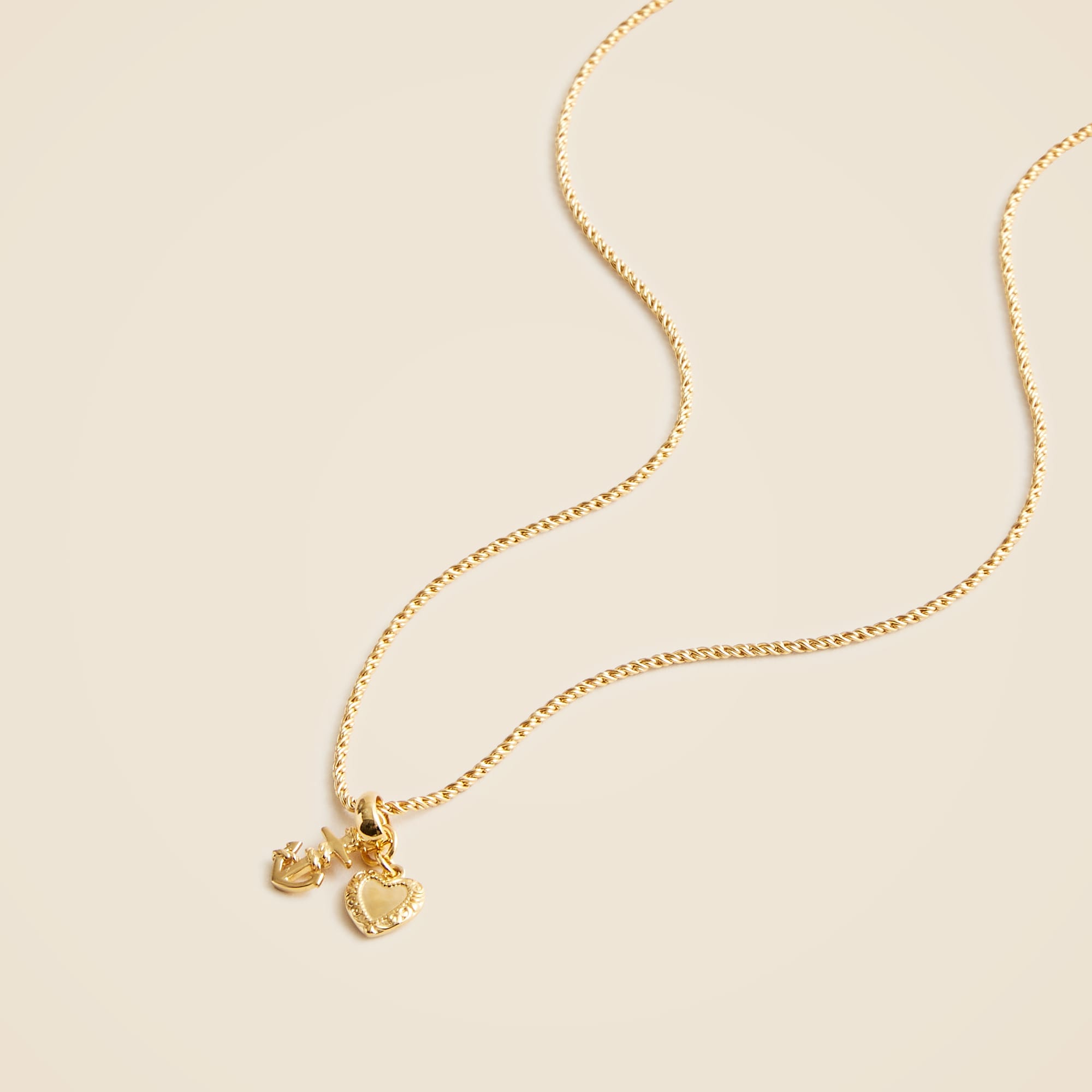 J.Crew: Gold Vermeil Heart Charm Necklace For Women