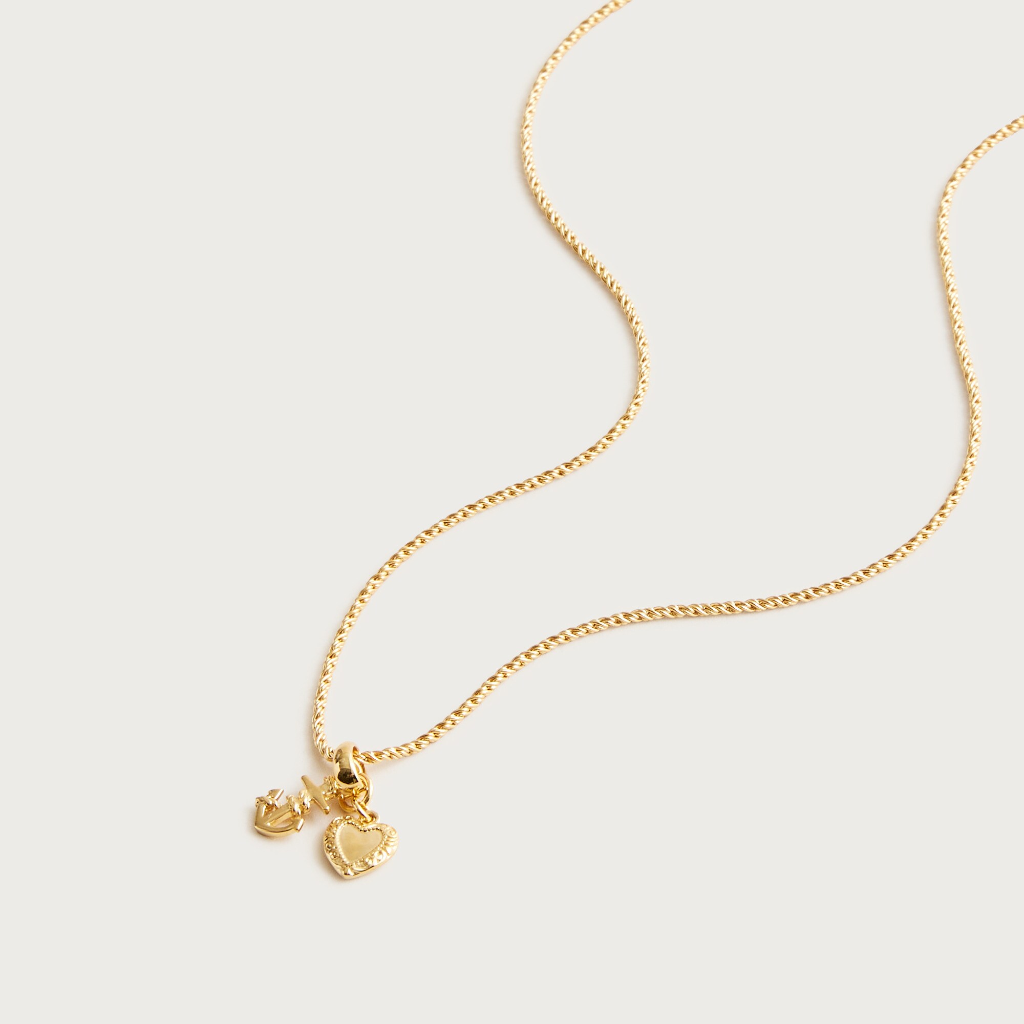 18k gold vermeil heart charm necklace